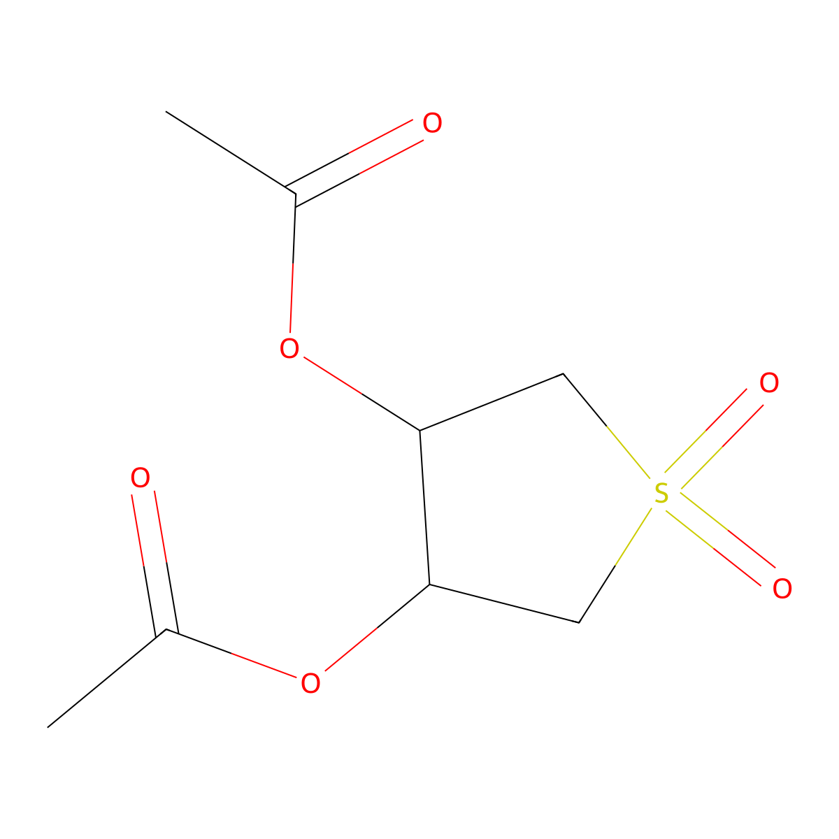 3,4-Thiophenediol, tetrahydro-, 3,4-diacetate, 1,1-dioxide molecular structure, CAS 3050-91-7