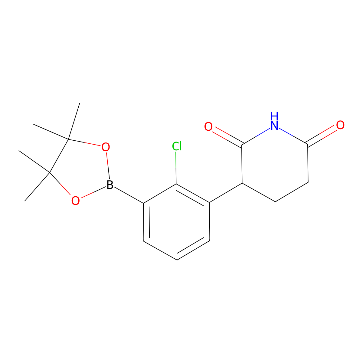 3-(2-Chloro-3-(4,4,5,5-tetramethyl-1,3,2-dioxaborolan-2-yl)phenyl)piperidine-2,6-dione molecular structure, CAS 3050687-68-5