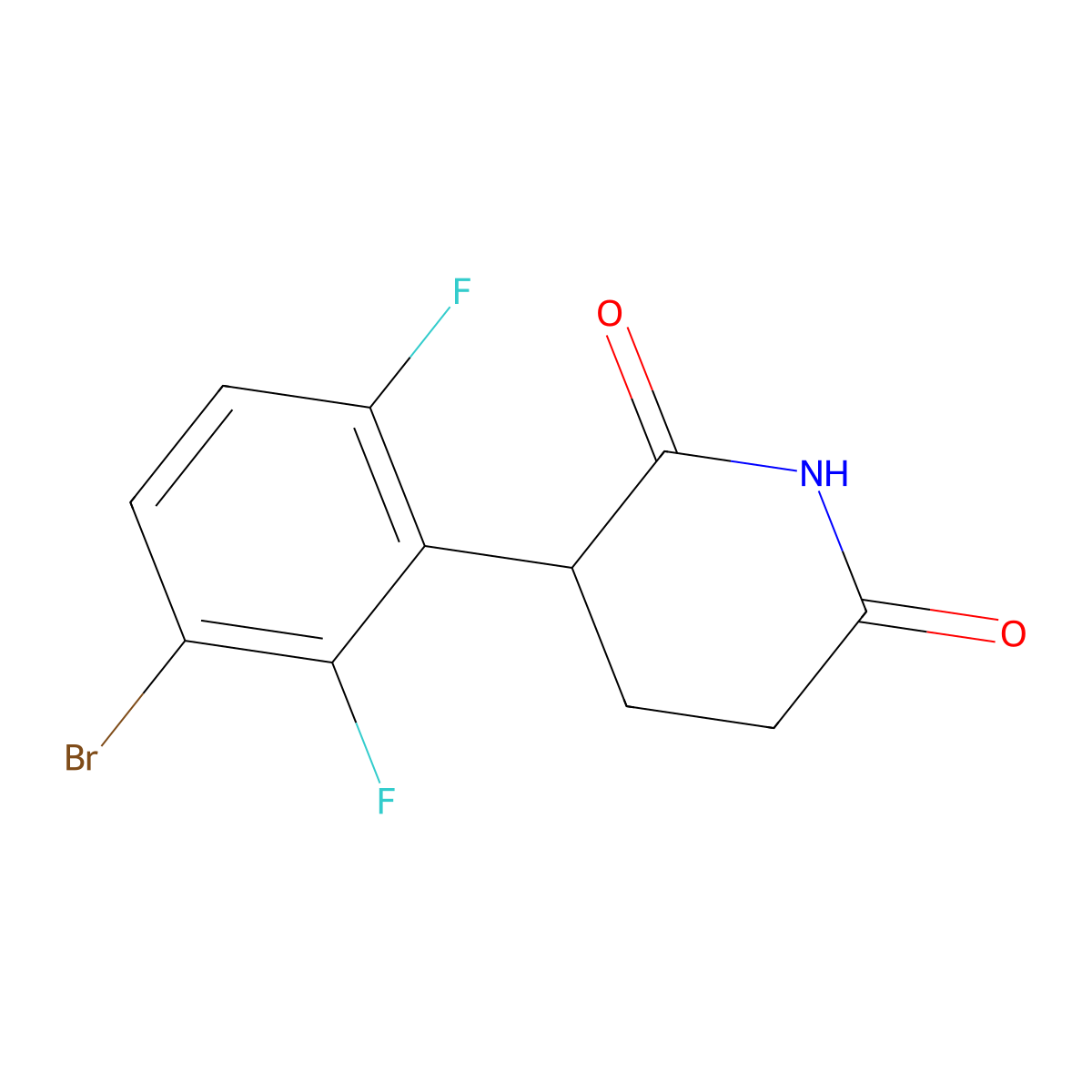 3-(3-Bromo-2,6-difluoro-phenyl)piperidine-2,6-dione molecular structure, CAS 3050687-77-6