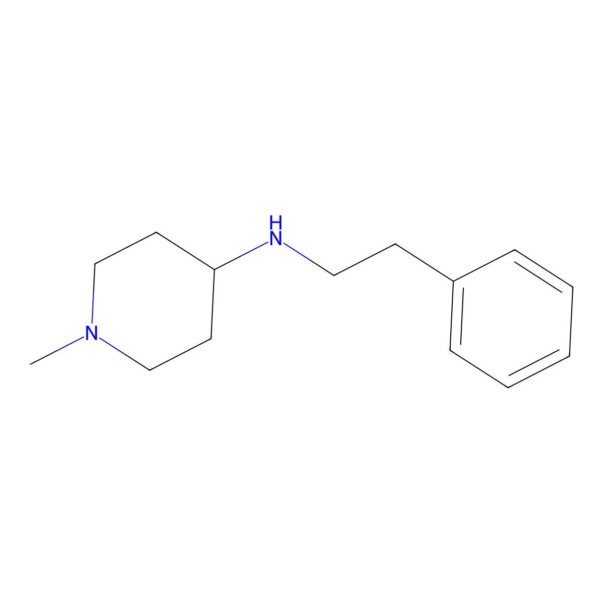(1-Methyl-piperidin-4-yl)-phenethyl-amine molecular structure, CAS 30508-81-7