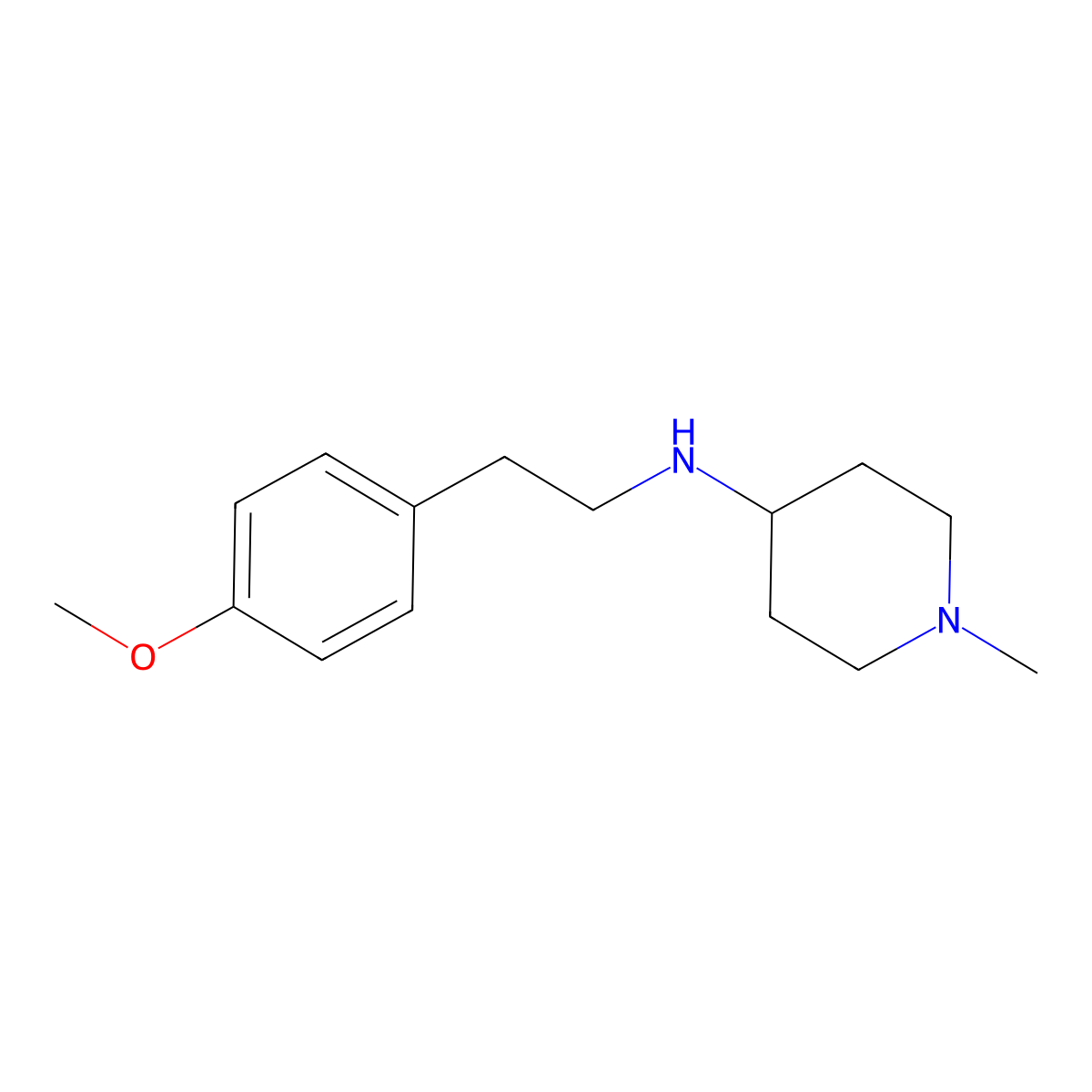 N-[2-(4-methoxyphenyl)ethyl]-1-methylpiperidin-4-amine molecular structure, CAS 30508-89-5
