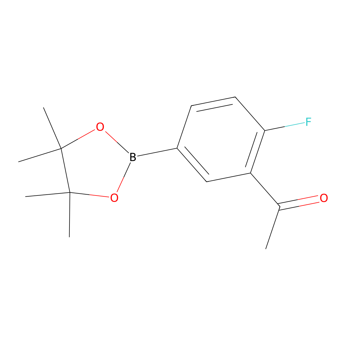 1-(2-Fluoro-5-(4,4,5,5-tetramethyl-1,3,2-dioxaborolan-2-yl)phenyl)ethan-1-one molecular structure, CAS 3050888-31-5