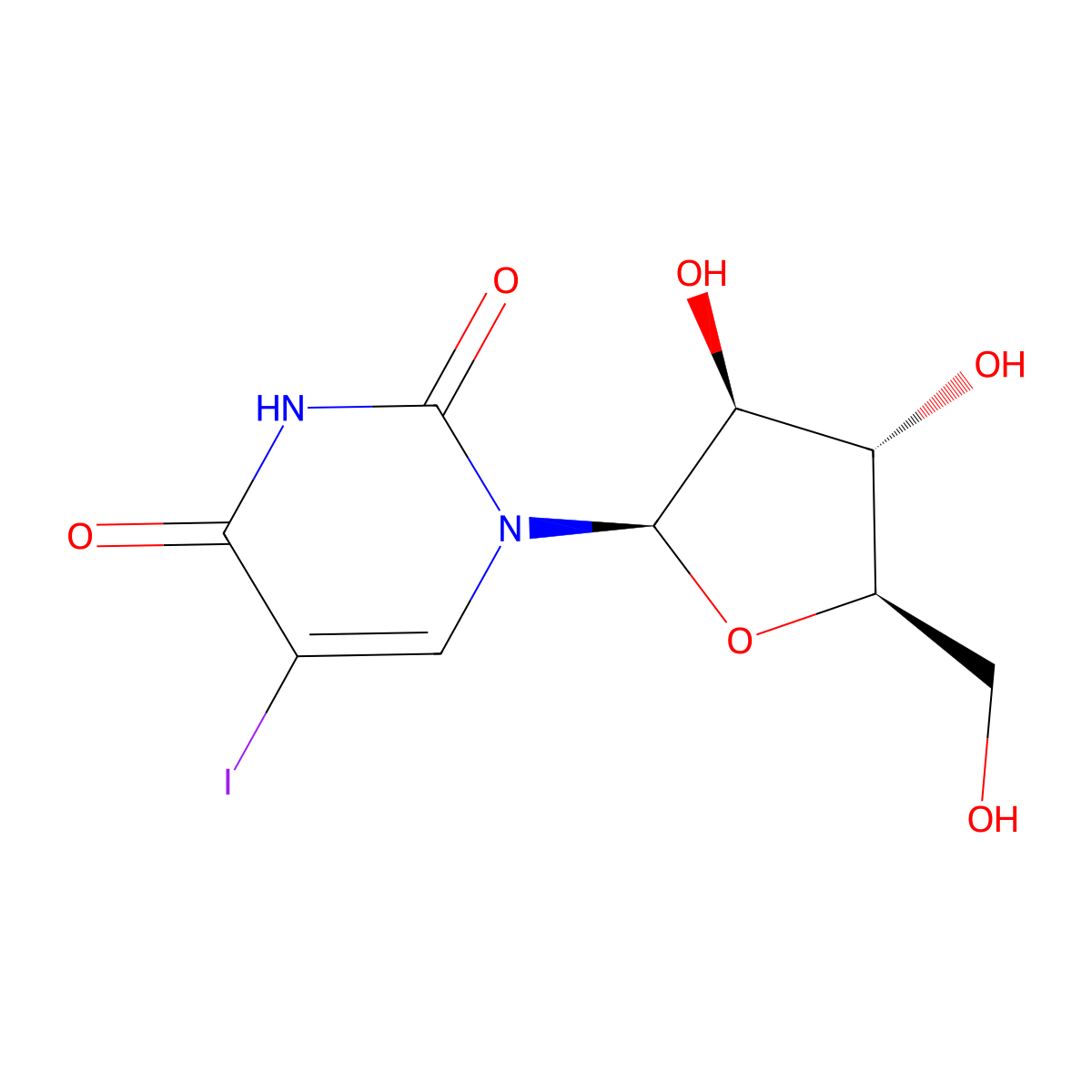 1-beta-D-Arabinofuranosyl-5-iodouracil molecular structure, CAS 3052-06-0