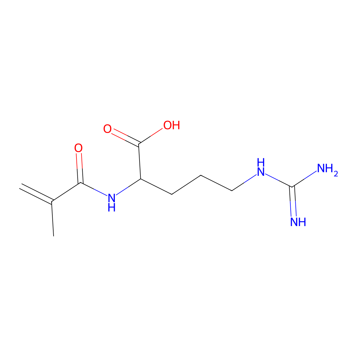 5-Guanidino-2-methacrylamidopentanoic acid molecular structure, CAS 3052948-82-7