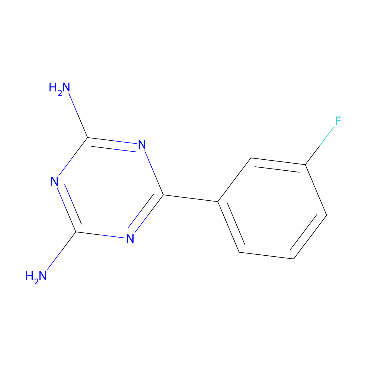 6-(3-Fluorophenyl)-1,3,5-triazine-2,4-diamine molecular structure, CAS 30530-43-9