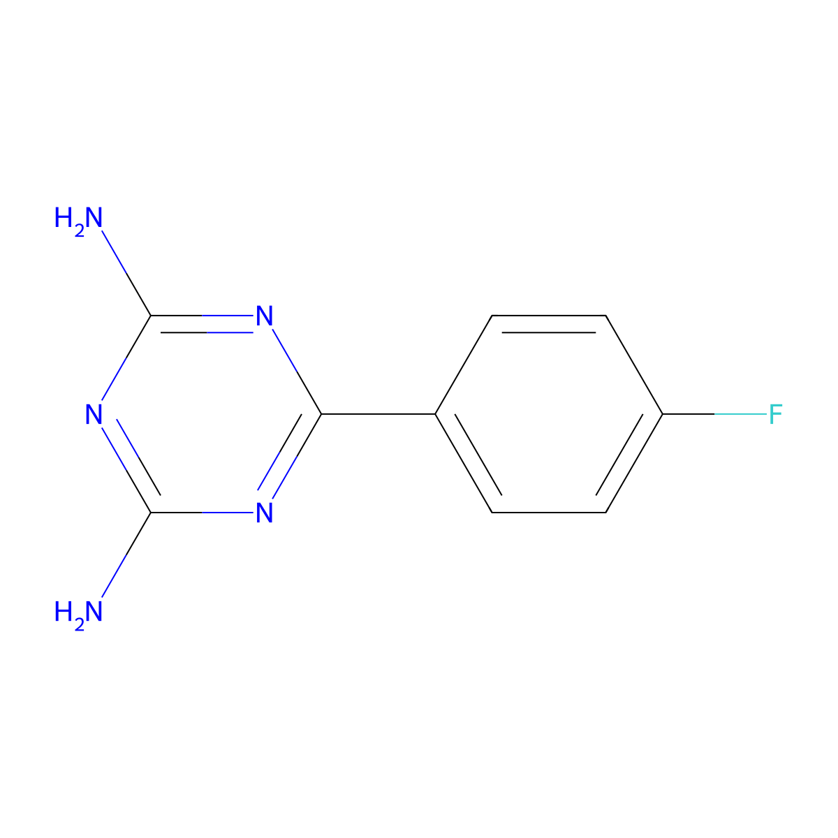 2,4-Diamino-6-(4-fluorophenyl)-1,3,5-triazine molecular structure, CAS 30530-44-0