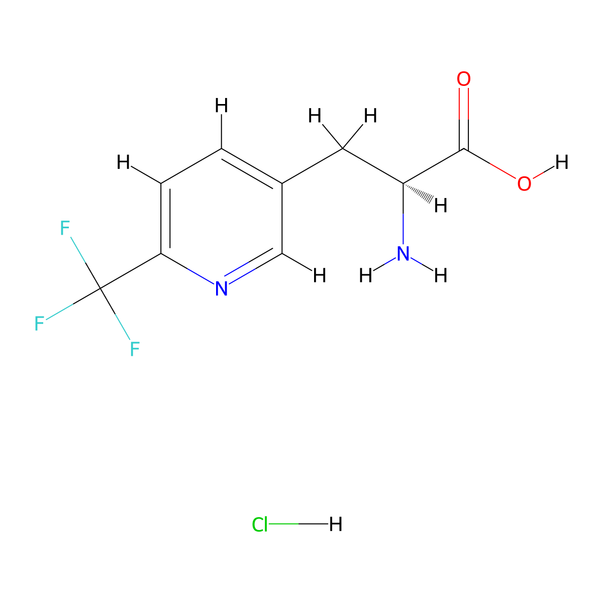 (S)-2-Amino-3-(6-(trifluoromethyl)pyridin-3-yl)propanoic acid hydrochloride molecular structure, CAS 3053070-13-3