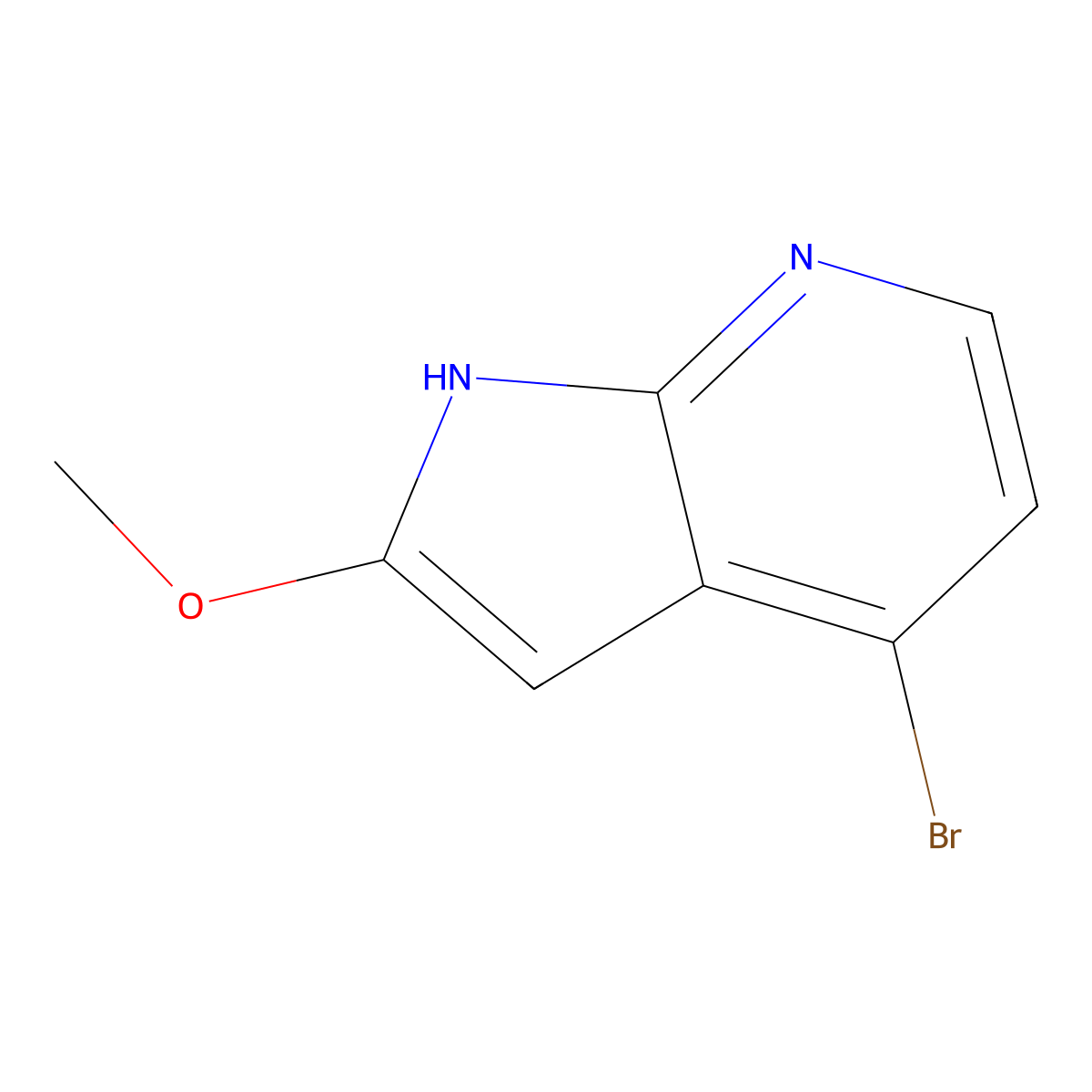 4-Bromo-2-methoxy-1H-pyrrolo[2,3-B]pyridine molecular structure, CAS 3053111-31-9