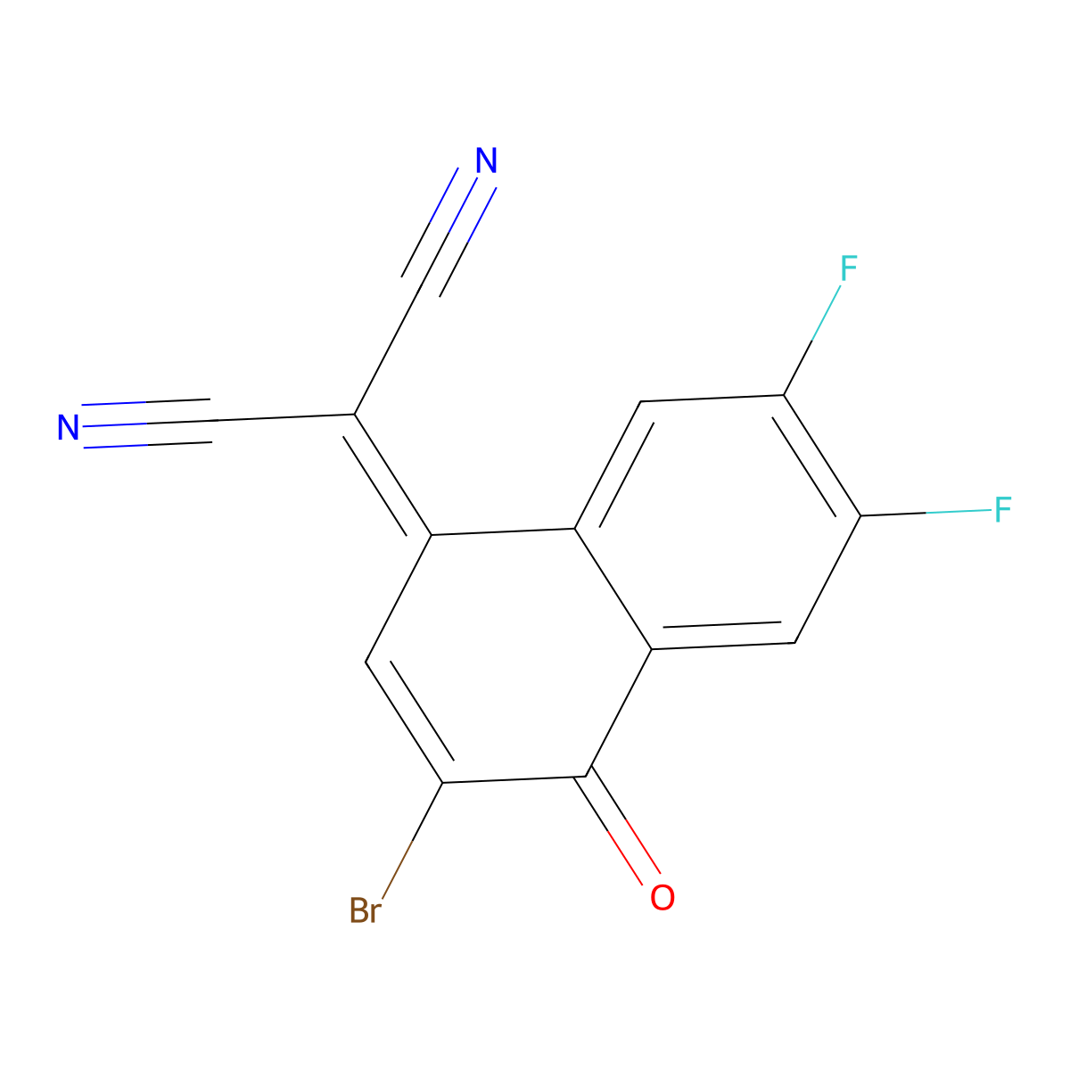 2-(3-Bromo-6,7-difluoro-4-oxonaphthalen-1(4H)-ylidene)malononitrile molecular structure, CAS 3053225-01-4