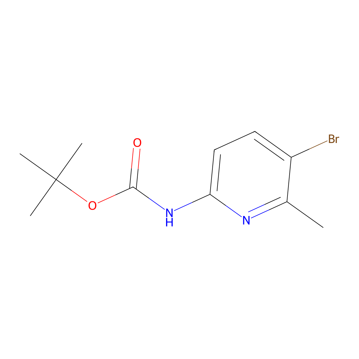 tert-Butyl (5-bromo-6-methylpyridin-2-yl)carbamate molecular structure, CAS 305329-54-8