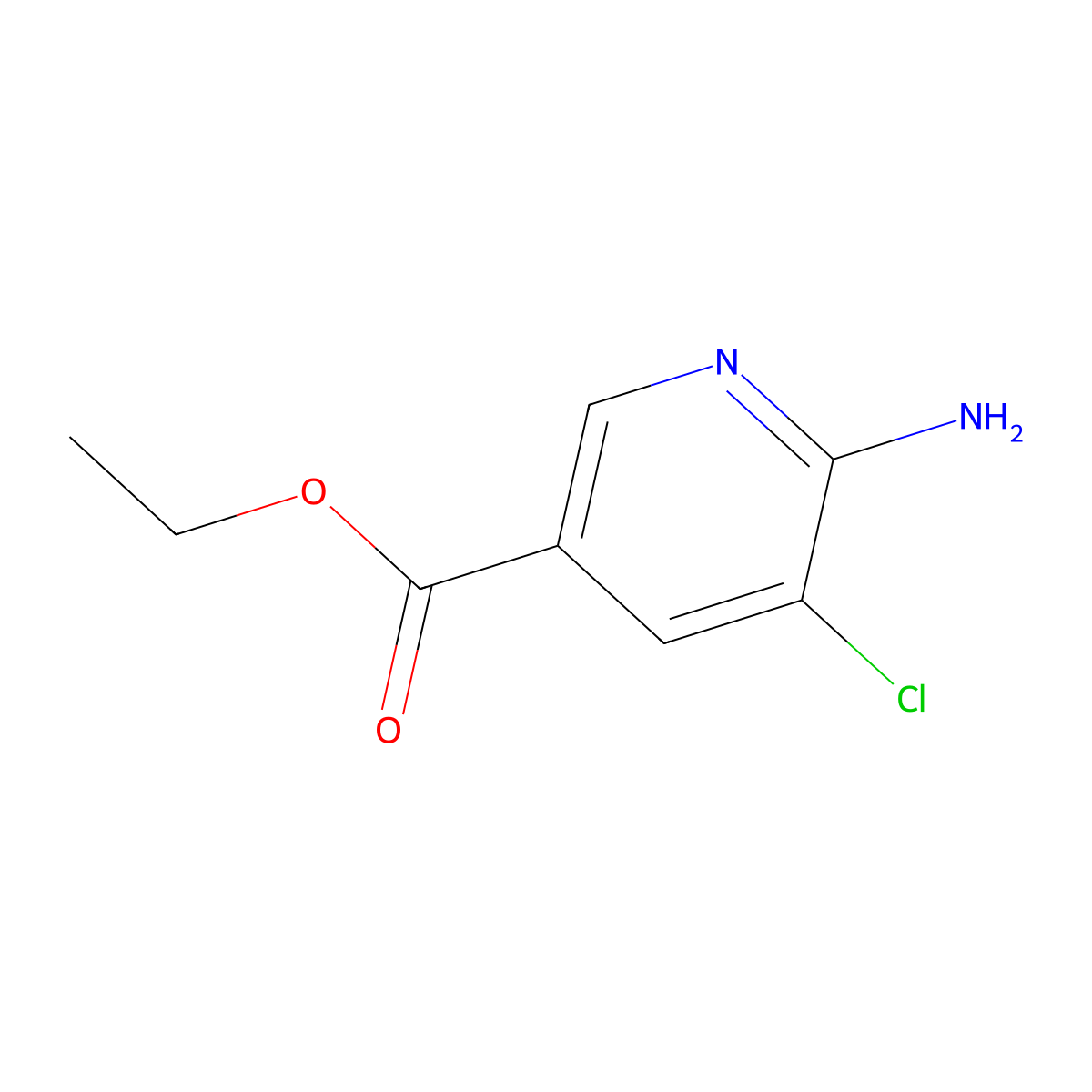 Ethyl 6-amino-5-chloronicotinate molecular structure, CAS 305329-79-7