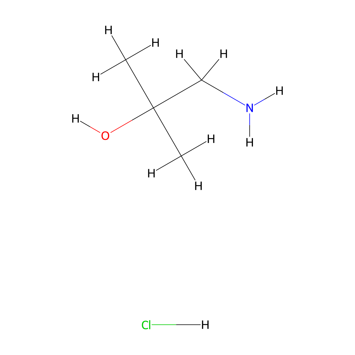 1-Amino-2-methyl-propan-2-ol hydrochloride molecular structure, CAS 30533-50-7