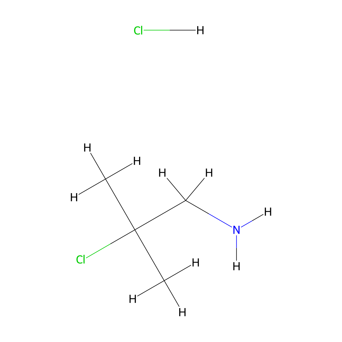 2-Chloro-2-methylpropan-1-amine hydrochloride molecular structure, CAS 30533-51-8