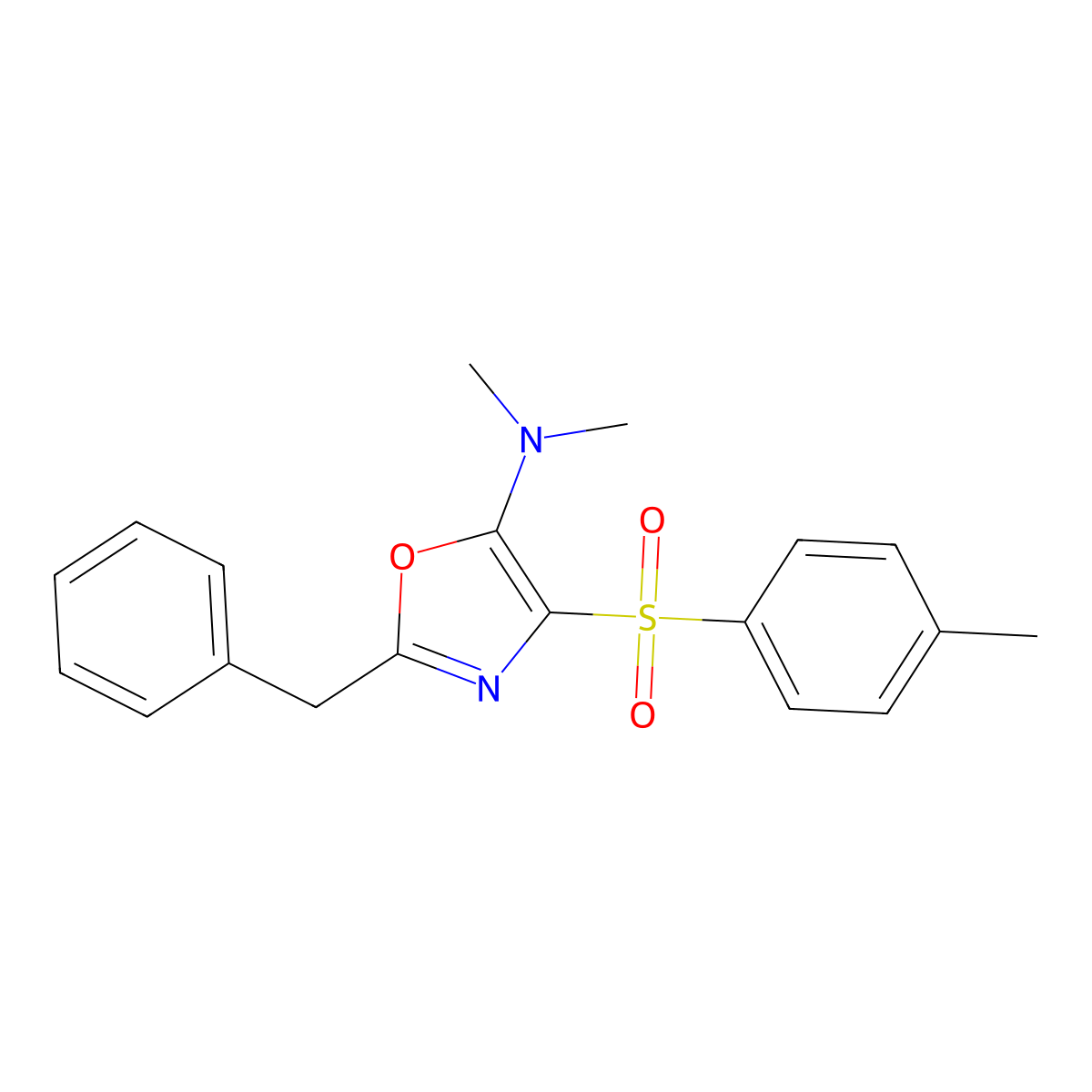 2-benzyl-N,N-dimethyl-4-(4-methylbenzenesulfonyl)-1,3-oxazol-5-amine molecular structure, CAS 305330-69-2