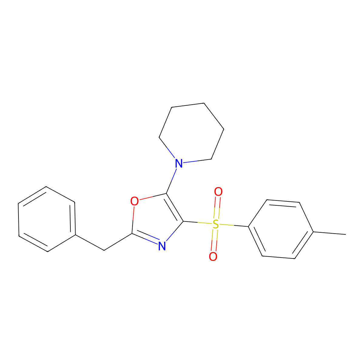 1-[2-Benzyl-4-(4-methylbenzenesulfonyl)-1,3-oxazol-5-yl]piperidine molecular structure, CAS 305330-78-3