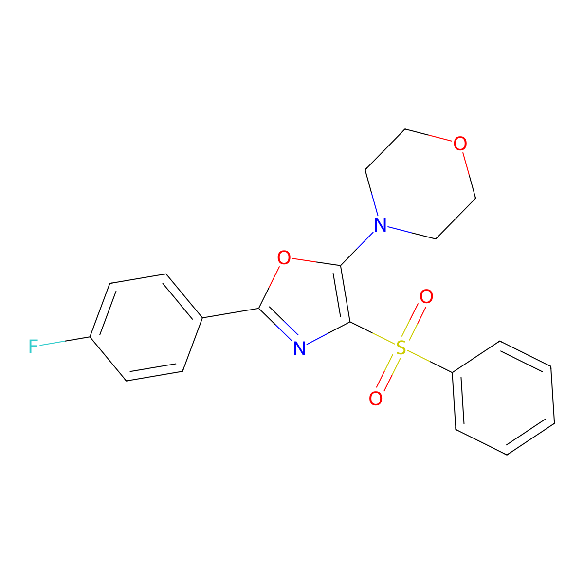 4-[4-(Benzenesulfonyl)-2-(4-fluorophenyl)-1,3-oxazol-5-yl]morpholine molecular structure, CAS 305330-90-9