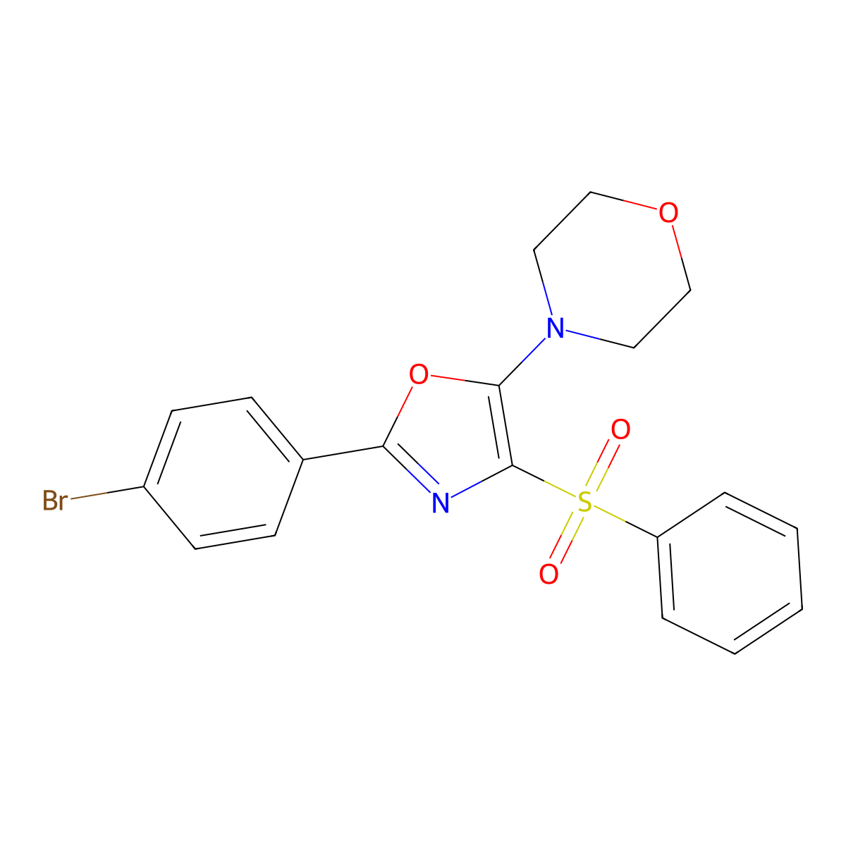 4-[4-(Benzenesulfonyl)-2-(4-bromophenyl)-1,3-oxazol-5-yl]morpholine molecular structure, CAS 305331-05-9