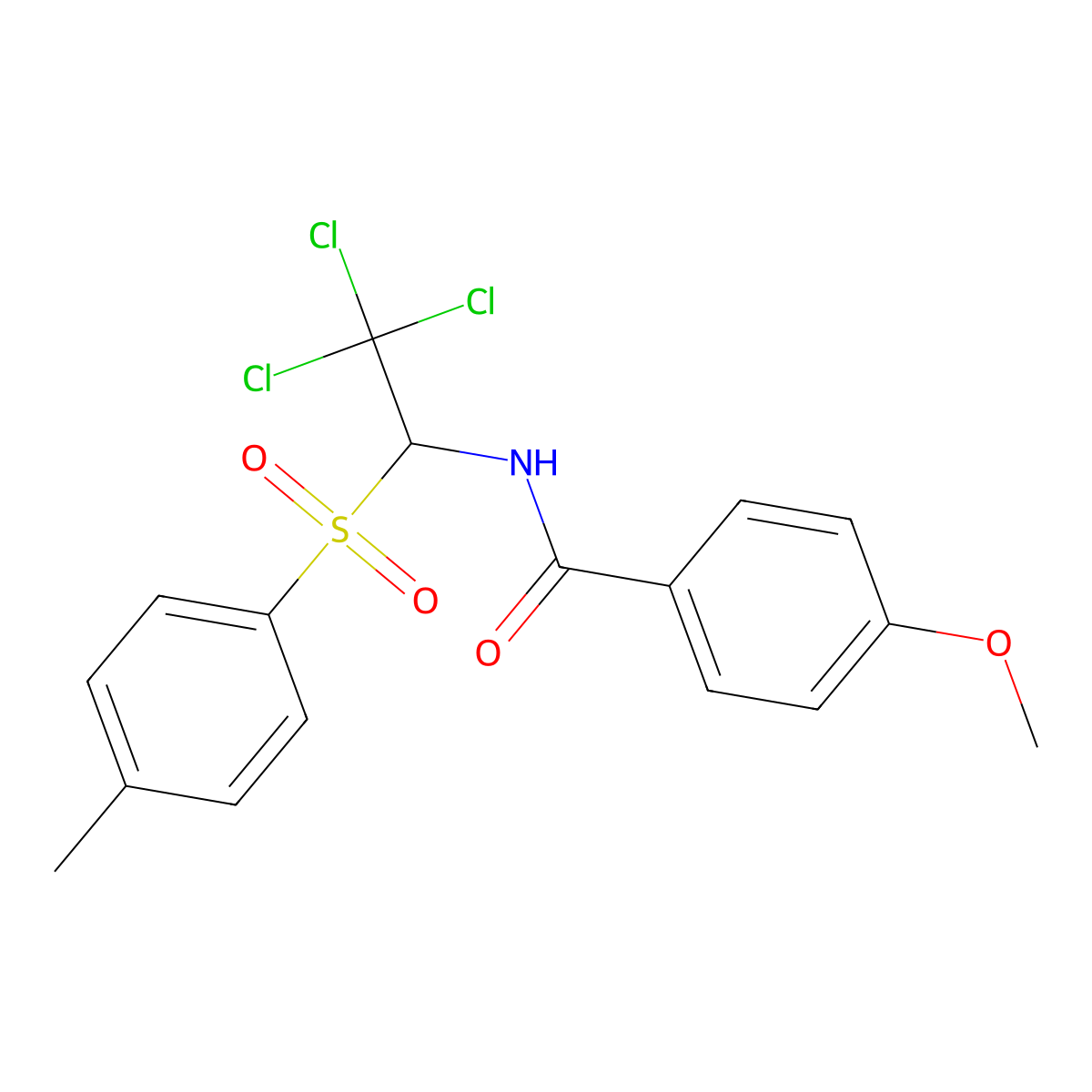 4-methoxy-N-(2,2,2-trichloro-1-tosylethyl)benzamide molecular structure, CAS 305331-13-9