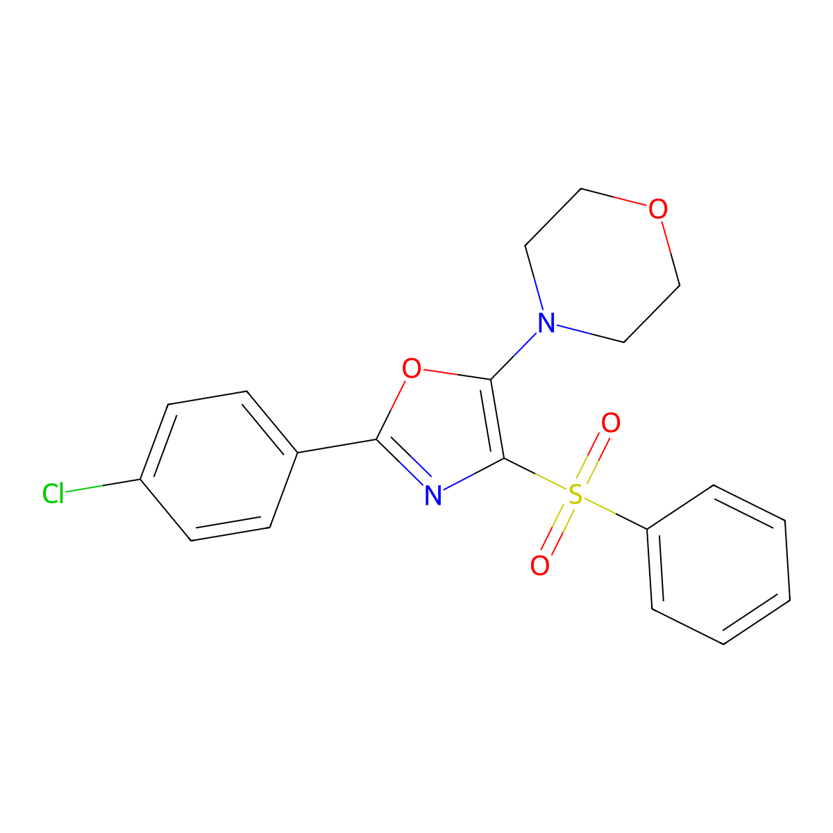 4-[4-(Benzenesulfonyl)-2-(4-chlorophenyl)-1,3-oxazol-5-yl]morpholine molecular structure, CAS 305331-25-3