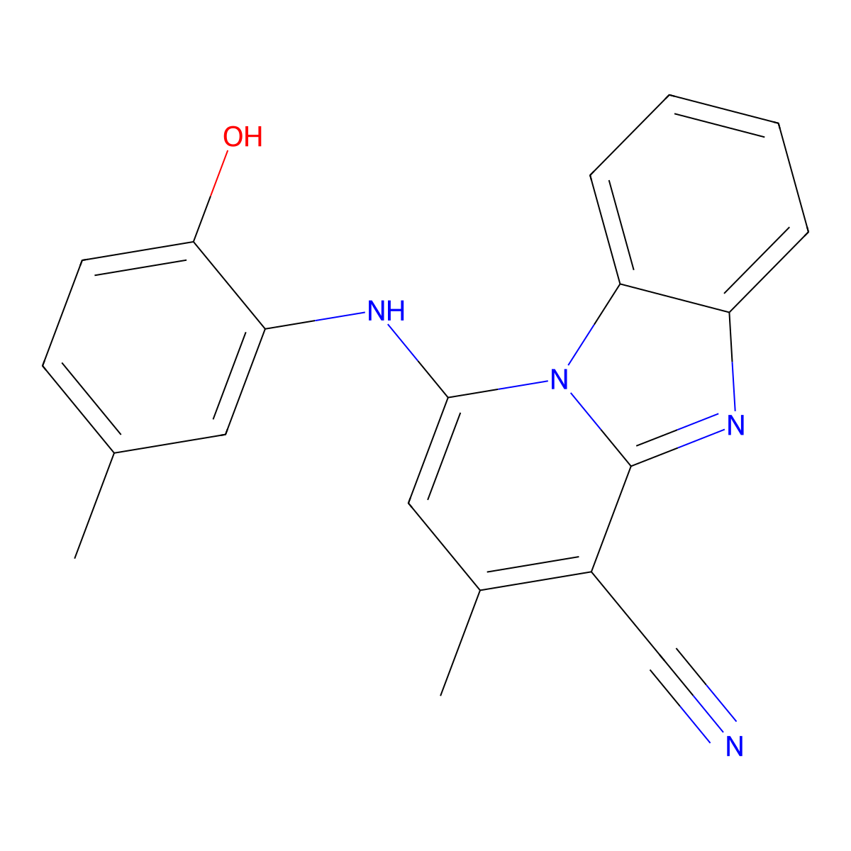 1-(2-Hydroxy-5-methylanilino)-3-methylpyrido[1,2-a]benzimidazole-4-carbonitrile molecular structure, CAS 305331-40-2