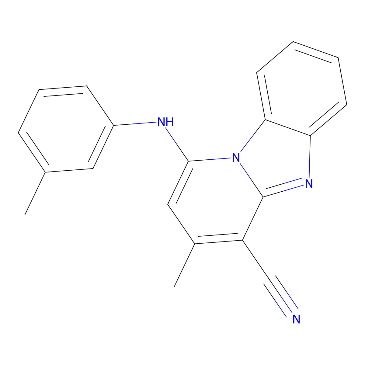 3-Methyl-1-(3-methylanilino)pyrido[1,2-a]benzimidazole-4-carbonitrile molecular structure, CAS 305331-42-4