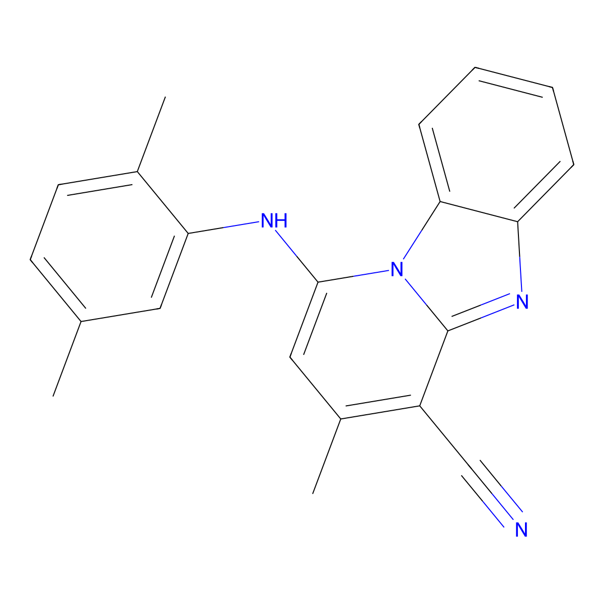 1-(2,5-Dimethylanilino)-3-methylpyrido[1,2-a]benzimidazole-4-carbonitrile molecular structure, CAS 305331-43-5