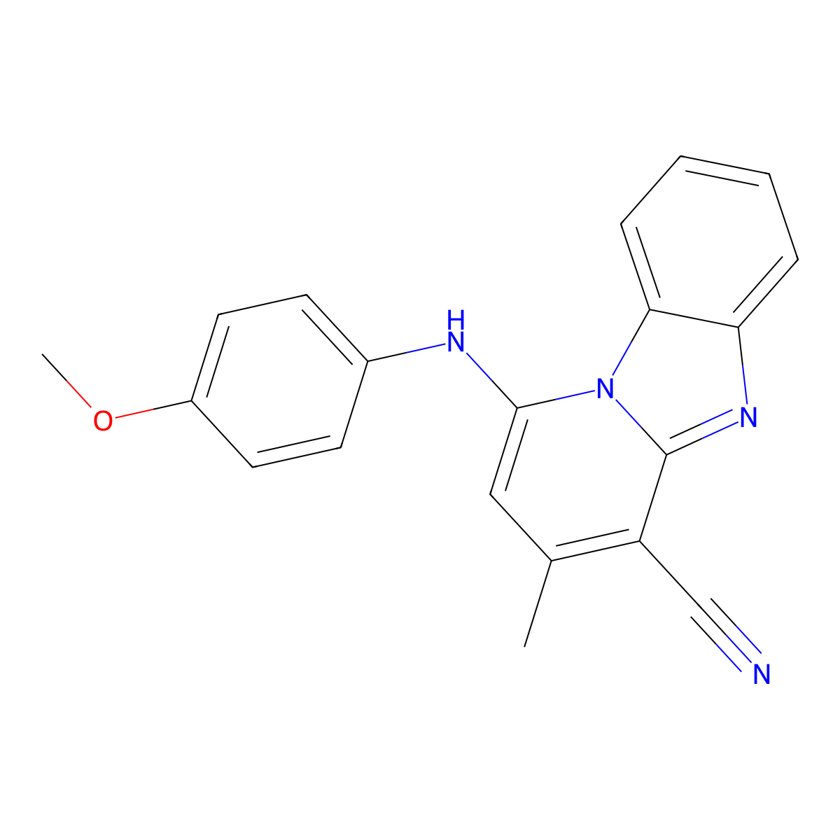 1-(4-Methoxyanilino)-3-methylpyrido[1,2-a]benzimidazole-4-carbonitrile molecular structure, CAS 305331-45-7
