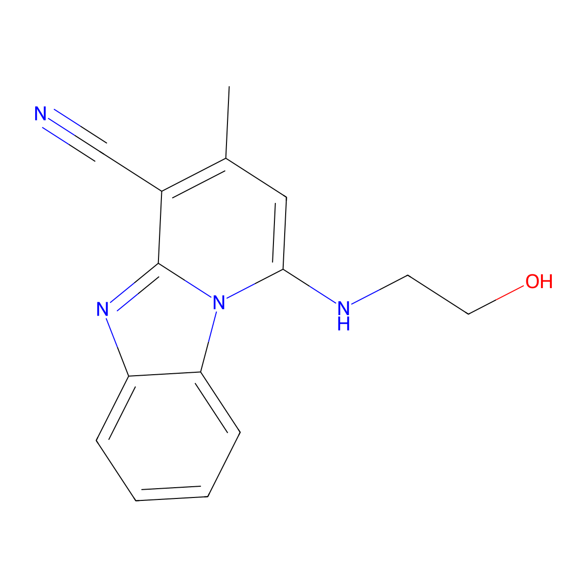 1-[(2-Hydroxyethyl)amino]-3-methylpyrido[1,2-a]benzimidazole-4-carbonitrile molecular structure, CAS 305331-46-8