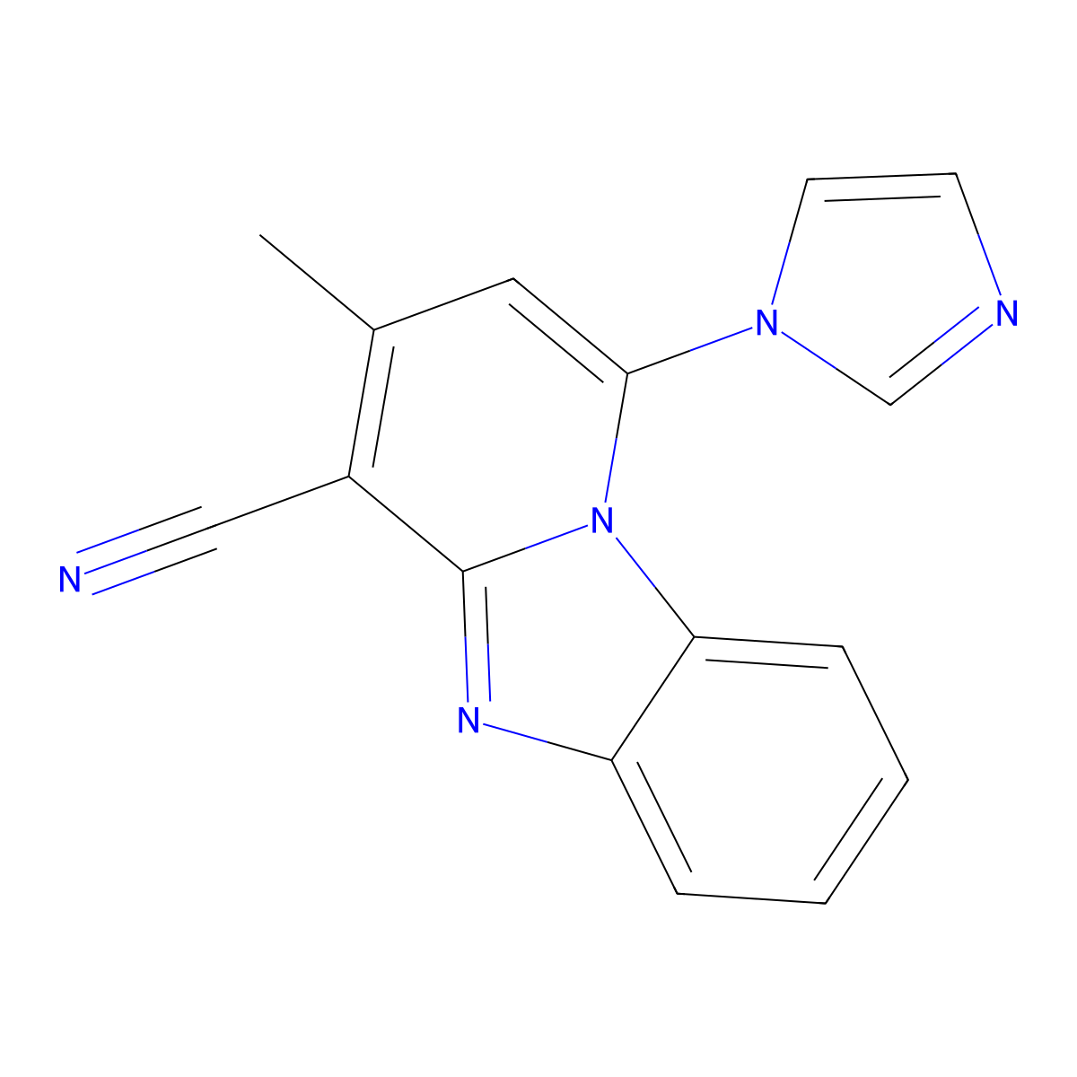 1-Imidazol-1-yl-3-methylpyrido[1,2-a]benzimidazole-4-carbonitrile molecular structure, CAS 305331-59-3