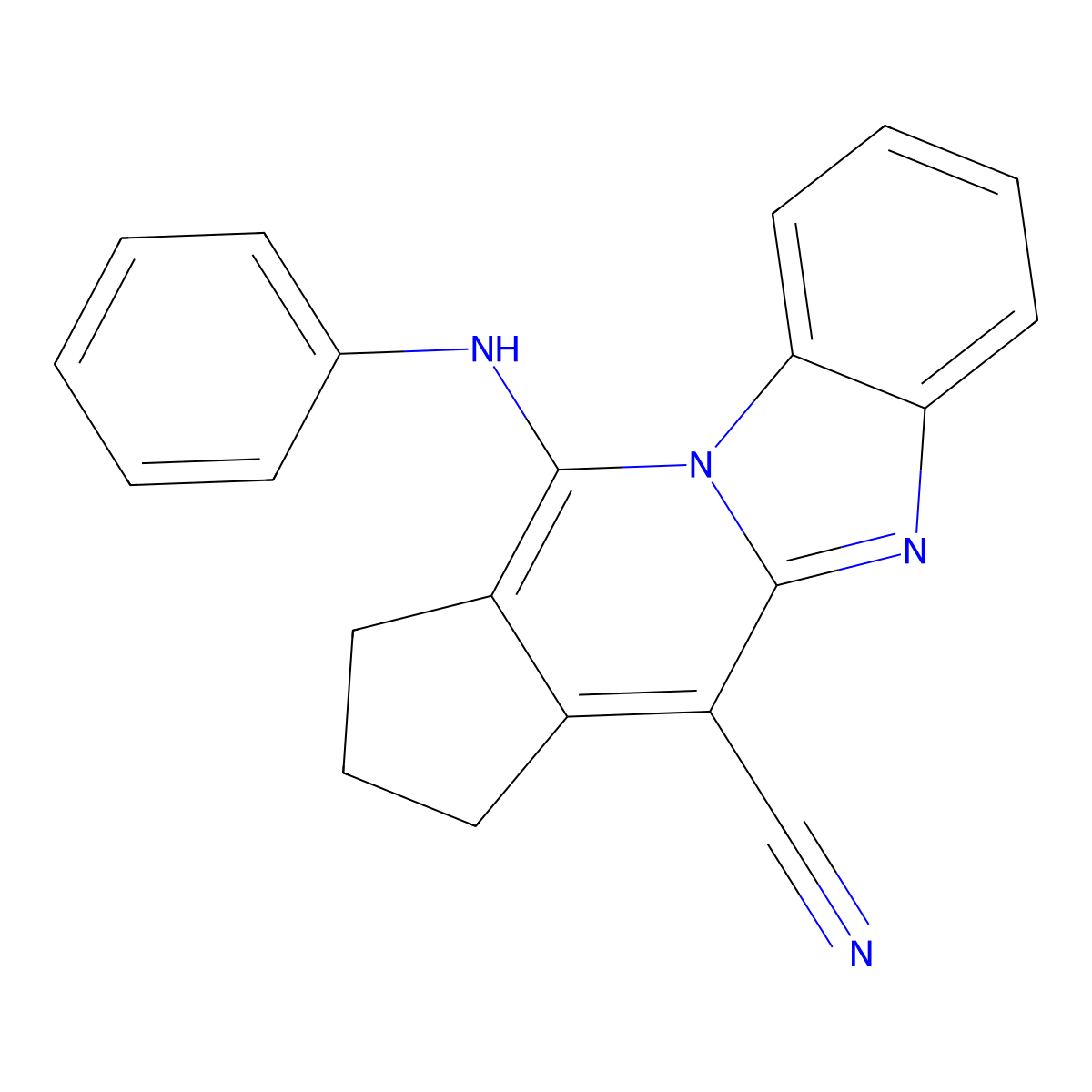 4-Phenylamino-2,3-dihydro-1H-4a,9-diaza-cyclopenta[b]fluorene-10-carbonitrile molecular structure, CAS 305331-92-4