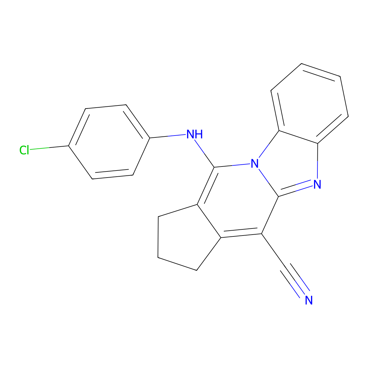 11-(4-chloroanilino)-2,3-dihydro-1H-cyclopenta[4,5]pyrido[1,2-a]benzimidazole-4-carbonitrile molecular structure, CAS 305331-94-6