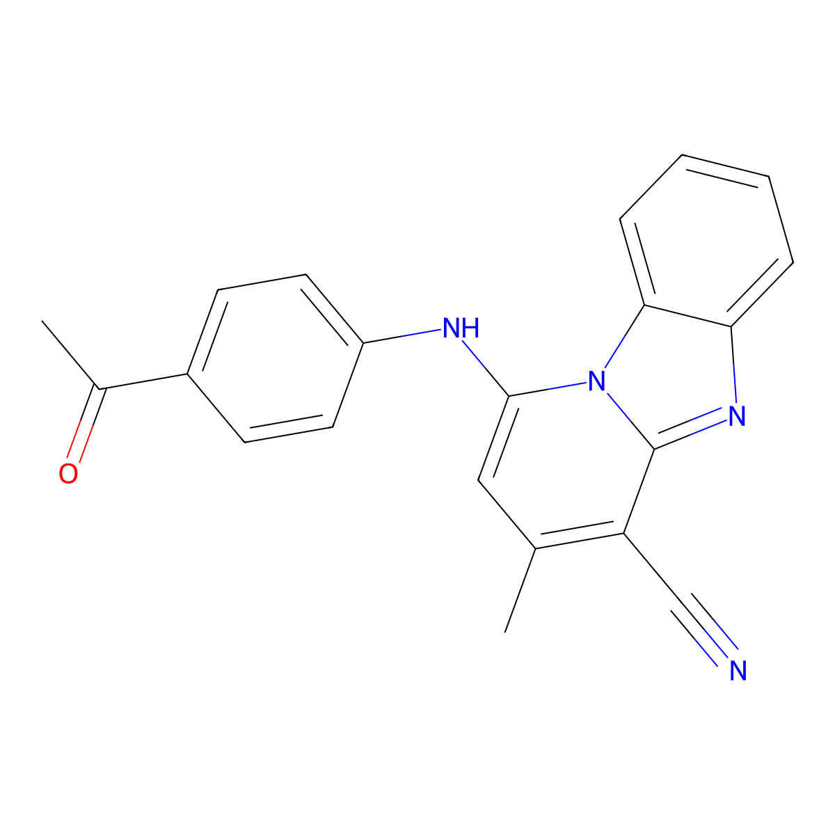 1-(4-Acetylanilino)-3-methylpyrido[1,2-a]benzimidazole-4-carbonitrile molecular structure, CAS 305332-30-3