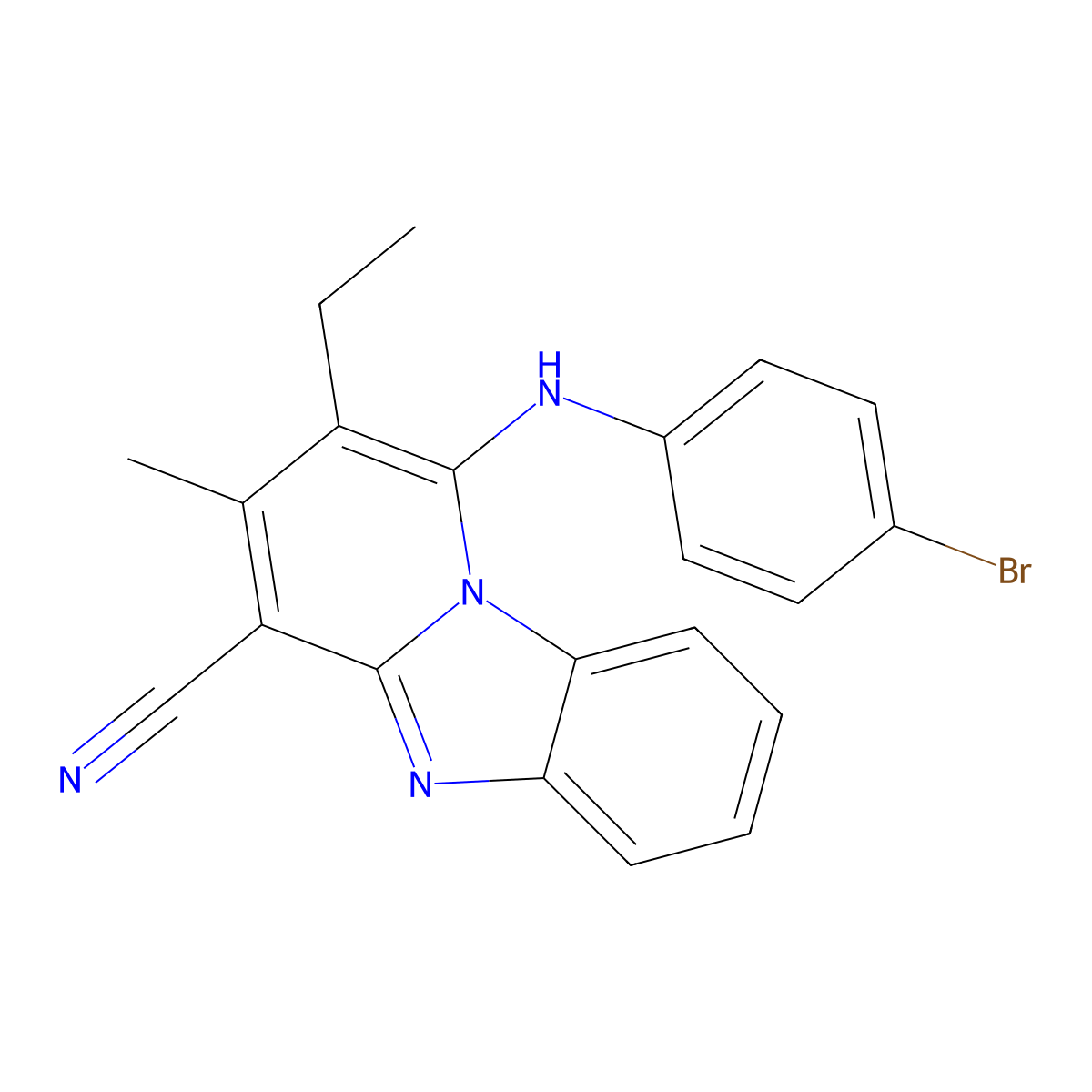 1-(4-Bromoanilino)-2-ethyl-3-methylpyrido[1,2-a]benzimidazole-4-carbonitrile molecular structure, CAS 305333-25-9