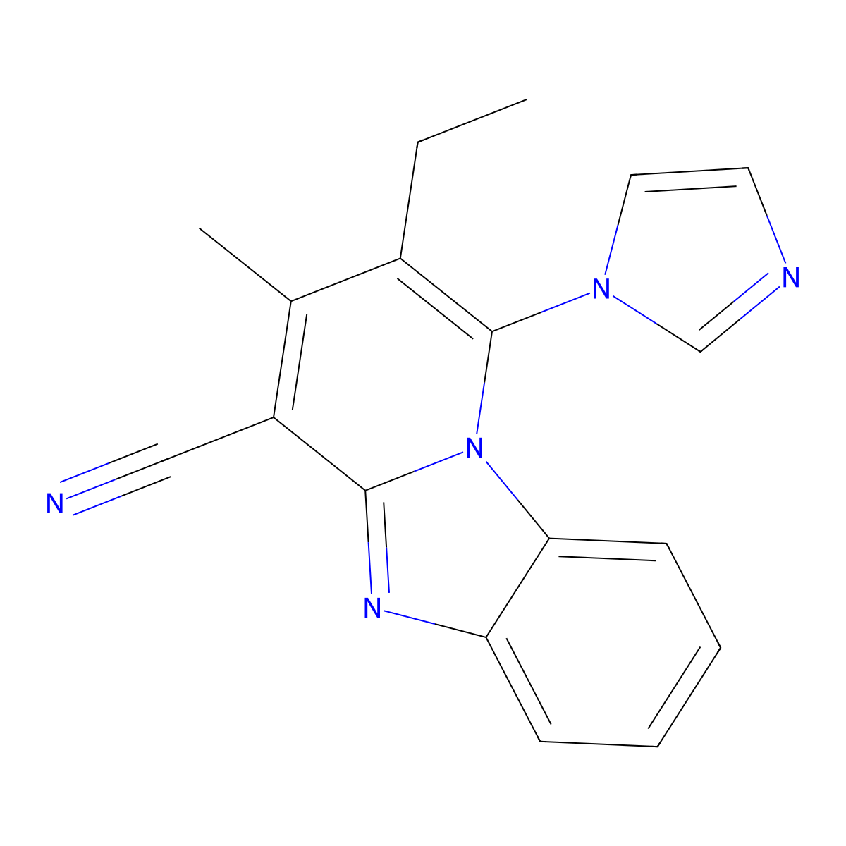 2-Ethyl-1-imidazol-1-yl-3-methylpyrido[1,2-a]benzimidazole-4-carbonitrile molecular structure, CAS 305333-46-4
