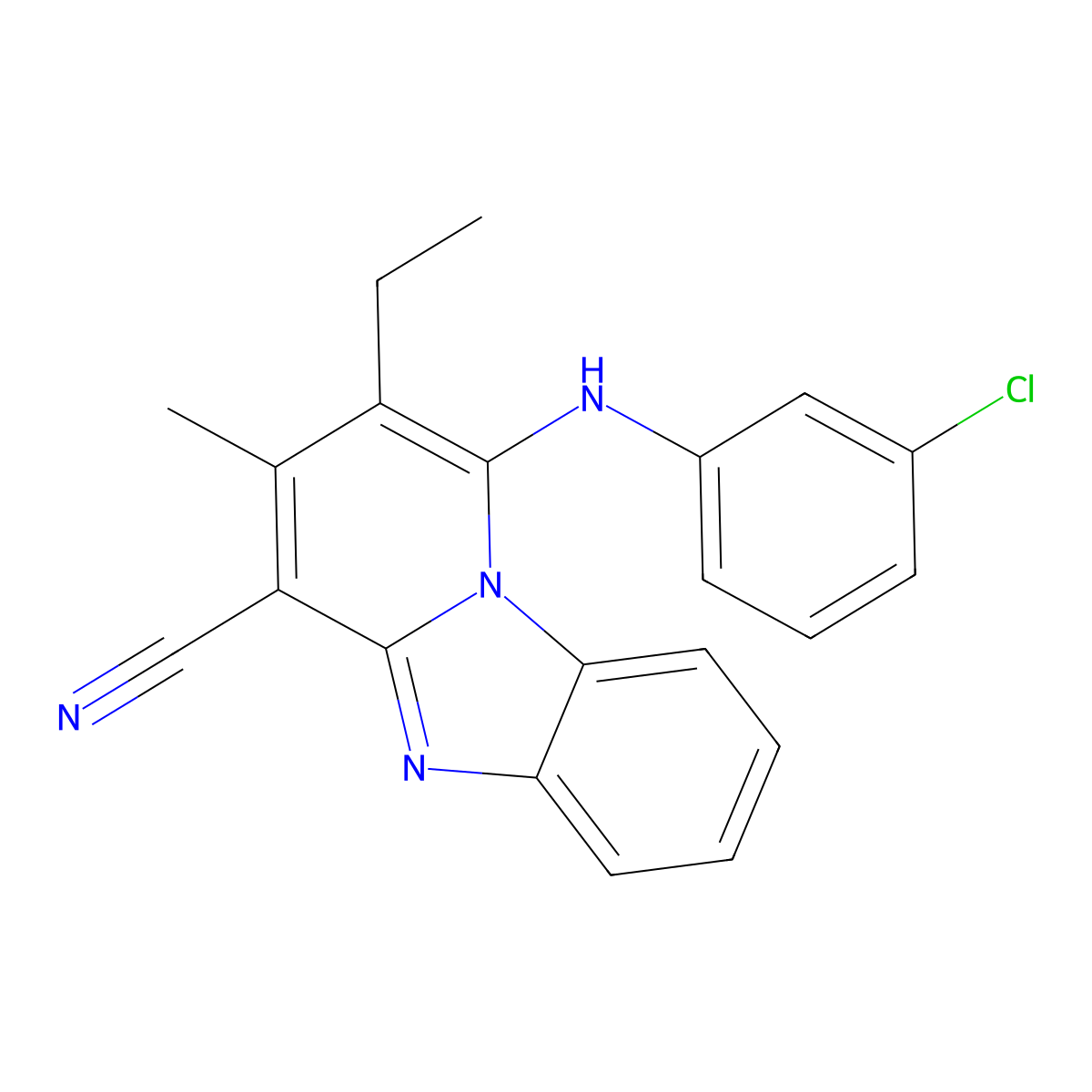 1-(3-Chloroanilino)-2-ethyl-3-methylpyrido[1,2-a]benzimidazole-4-carbonitrile molecular structure, CAS 305333-62-4