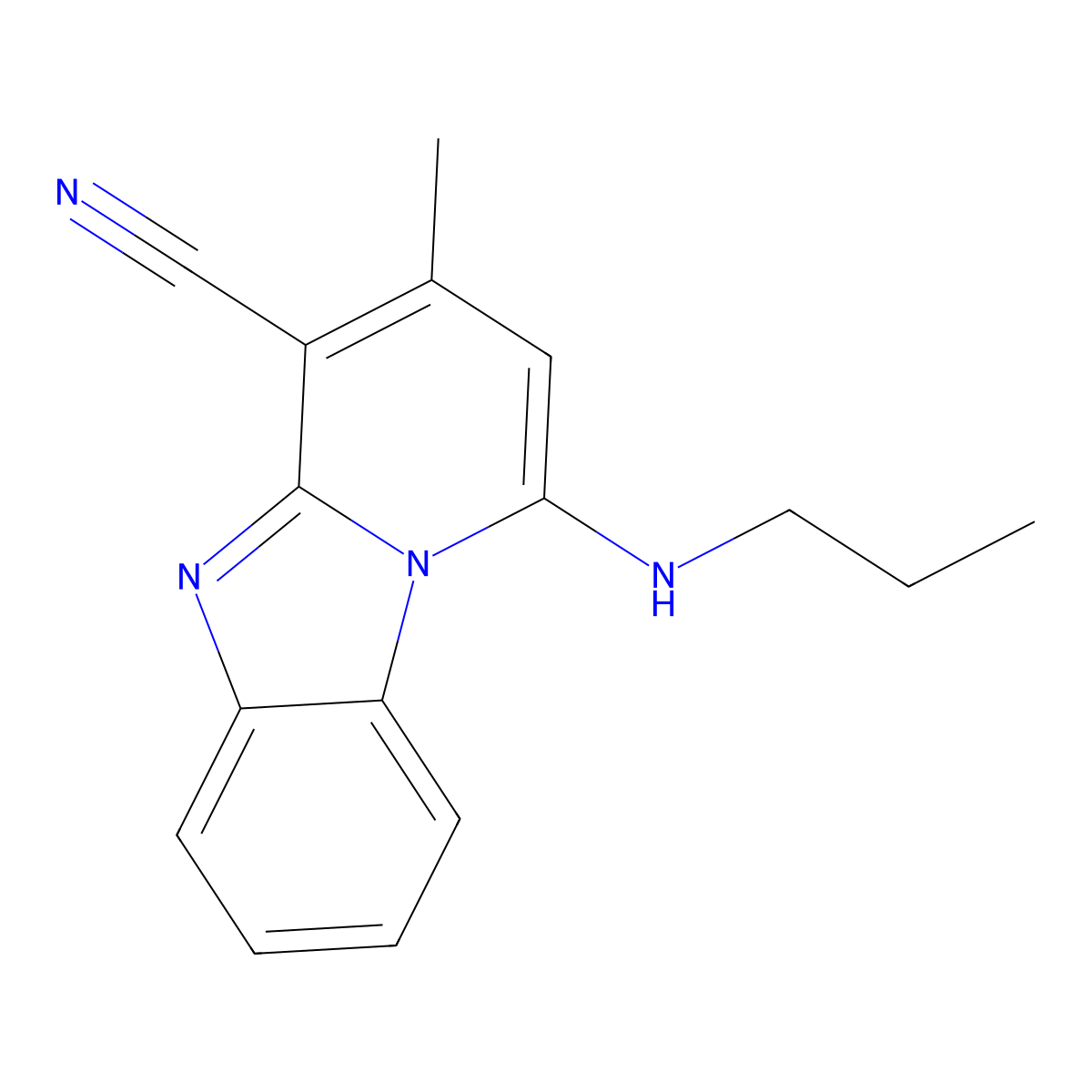 3-Methyl-1-(propylamino)pyrido[1,2-a]benzimidazole-4-carbonitrile molecular structure, CAS 305333-69-1