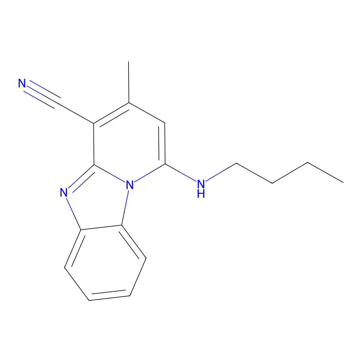 1-(Butylamino)-3-methylpyrido[1,2-a]benzimidazole-4-carbonitrile molecular structure, CAS 305333-71-5