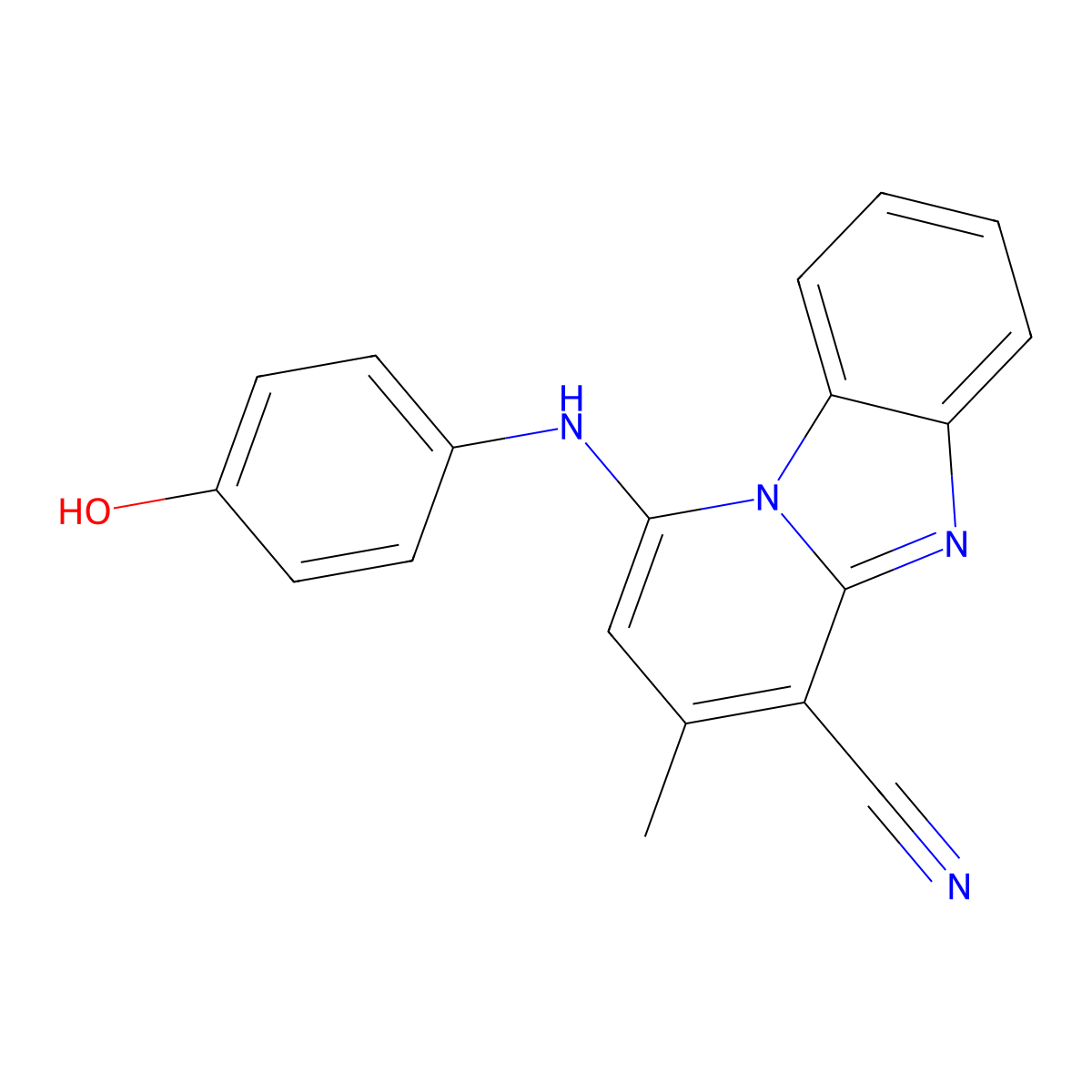 1-(4-Hydroxyanilino)-3-methylpyrido[1,2-a]benzimidazole-4-carbonitrile molecular structure, CAS 305333-73-7