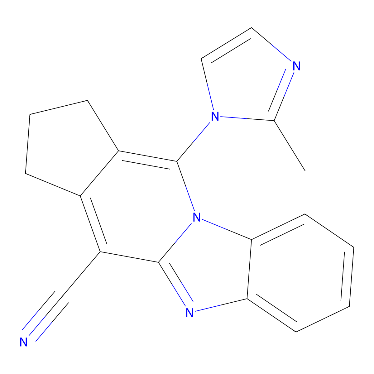 11-(2-methyl-1H-imidazol-1-yl)-2,3-dihydro-1H-cyclopenta[4,5]pyrido[1,2-a]benzimidazole-4-carbonitrile molecular structure, CAS 305333-79-3