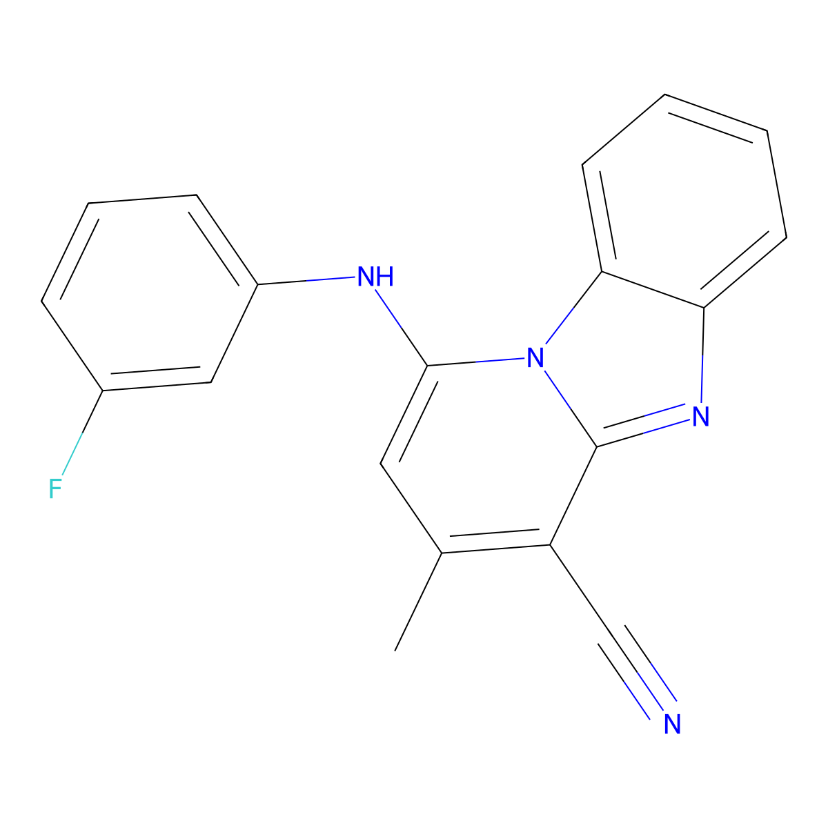 1-(3-Fluoroanilino)-3-methylpyrido[1,2-a]benzimidazole-4-carbonitrile molecular structure, CAS 305334-08-1