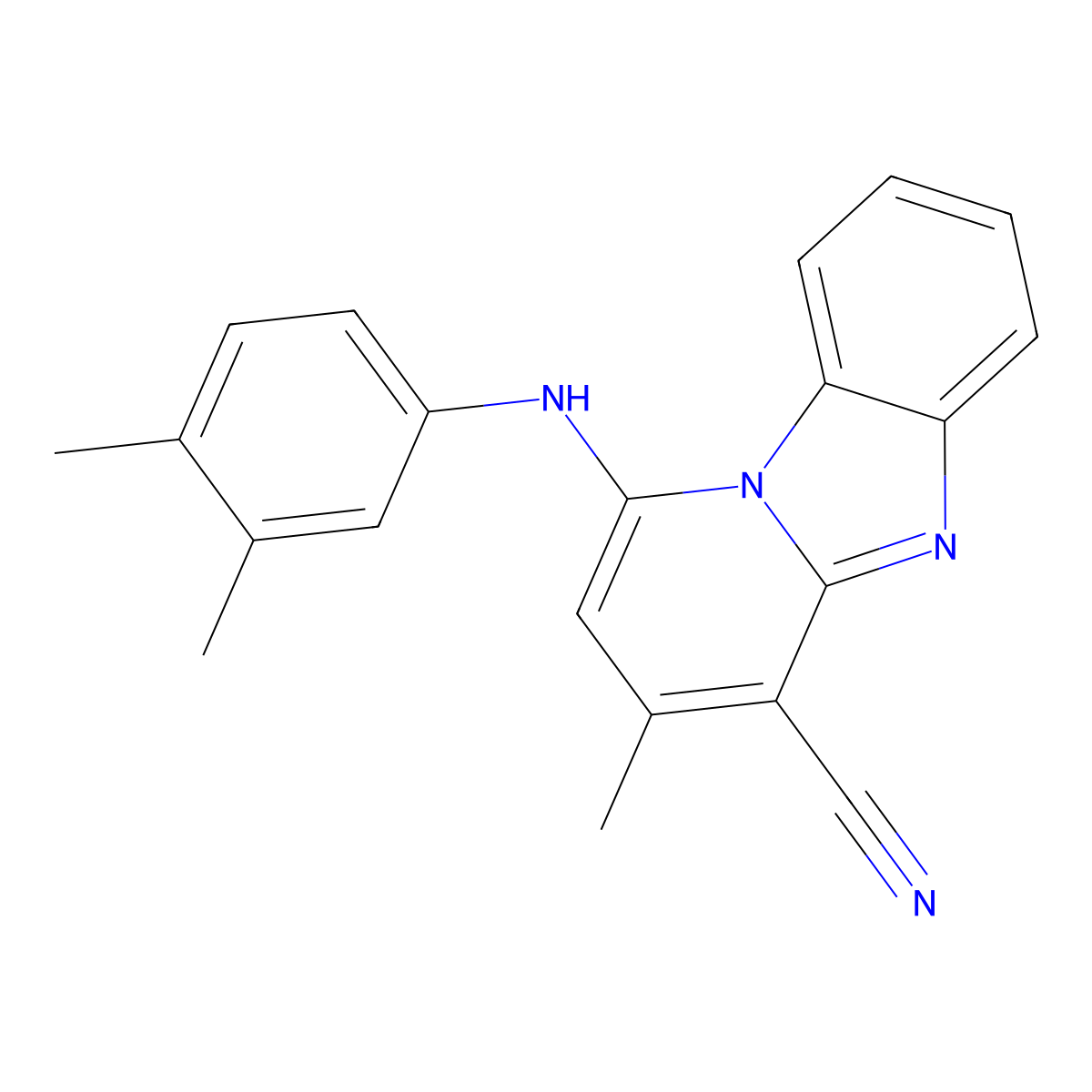 1-(3,4-Dimethylanilino)-3-methylpyrido[1,2-a]benzimidazole-4-carbonitrile molecular structure, CAS 305334-10-5
