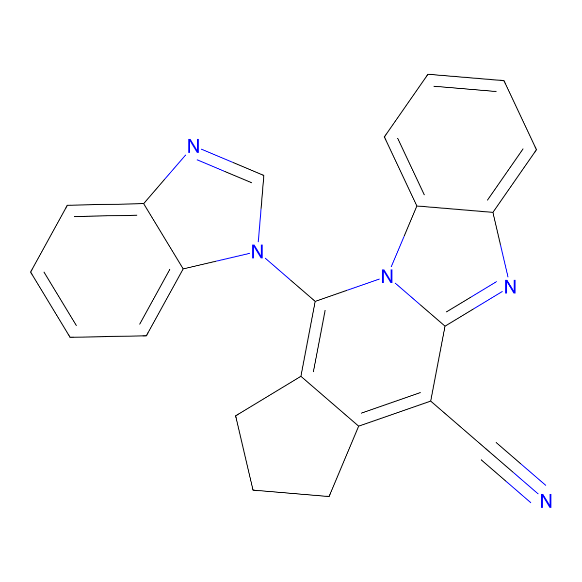 11-(1H-benzimidazol-1-yl)-2,3-dihydro-1H-cyclopenta[4,5]pyrido[1,2-a]benzimidazole-4-carbonitrile molecular structure, CAS 305334-20-7