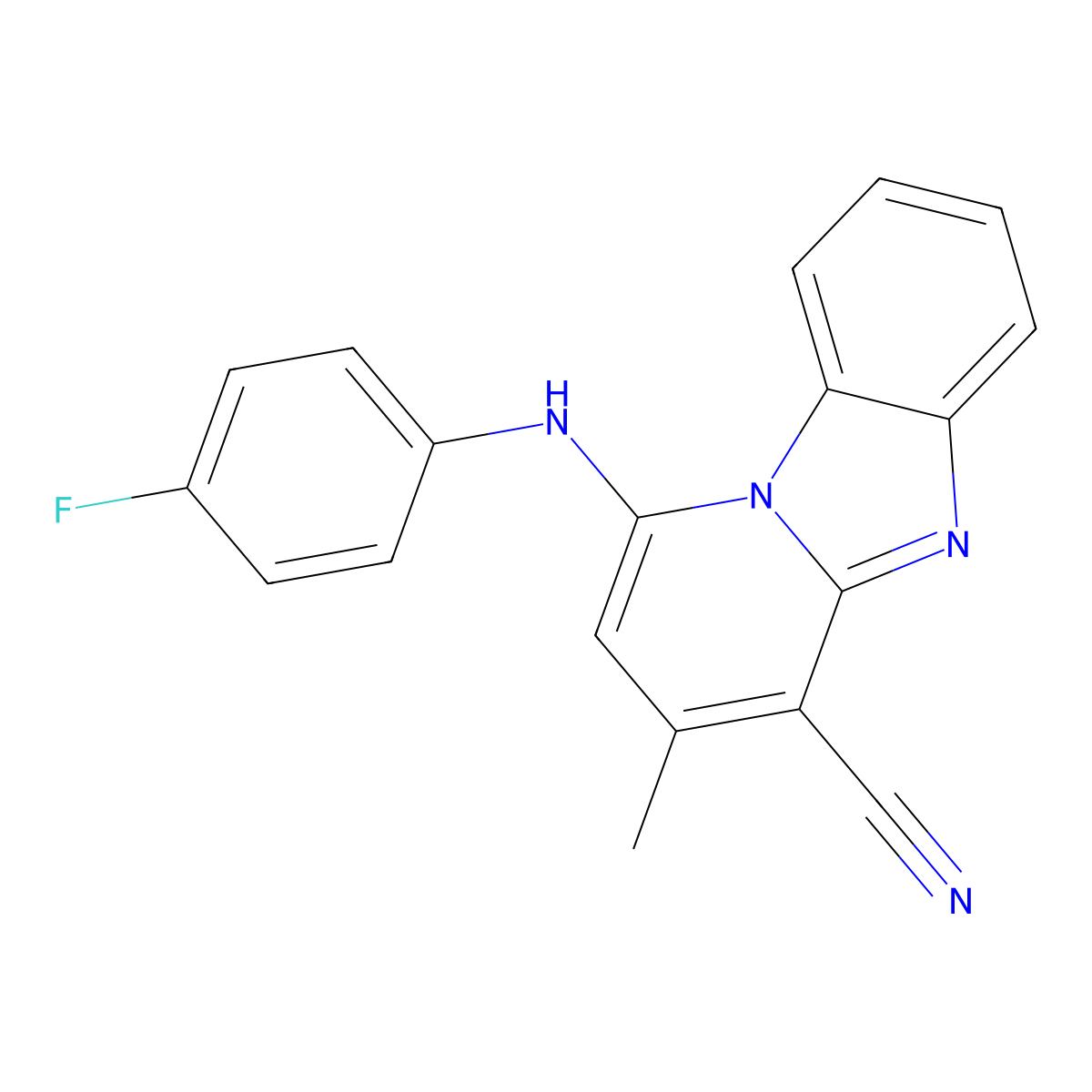 1-(4-Fluoroanilino)-3-methylpyrido[1,2-a]benzimidazole-4-carbonitrile molecular structure, CAS 305334-67-2