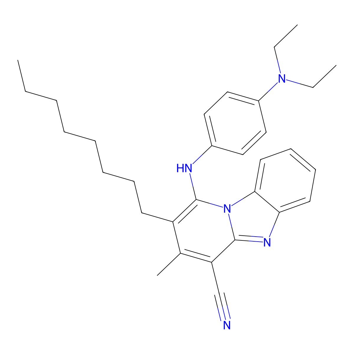 1-{[4-(Diethylamino)phenyl]amino}-3-methyl-2-octylpyrido[1,2-a]benzimidazole-4-carbonitrile molecular structure, CAS 305335-78-8