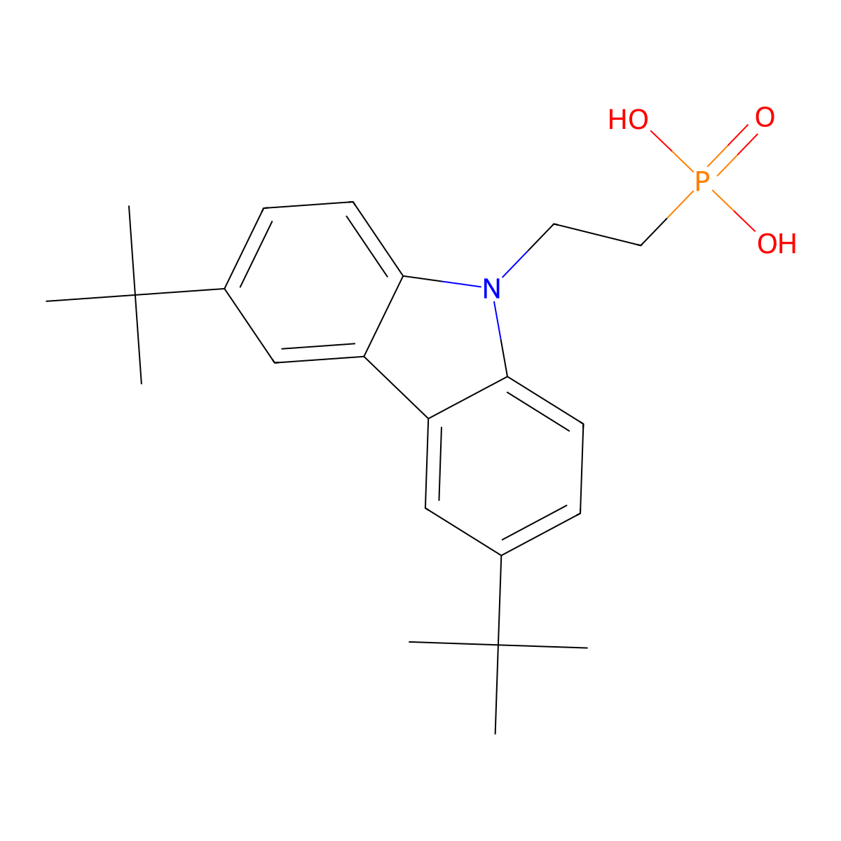 (2-(3,6-DI-Tert-butyl-9H-carbazol-9-YL)ethyl)phosphonic acid molecular structure, CAS 3053358-82-7