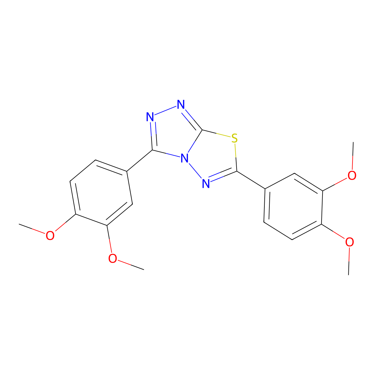 3,6-Bis(3,4-dimethoxyphenyl)-[1,2,4]triazolo[3,4-b][1,3,4]thiadiazole molecular structure, CAS 305336-22-5
