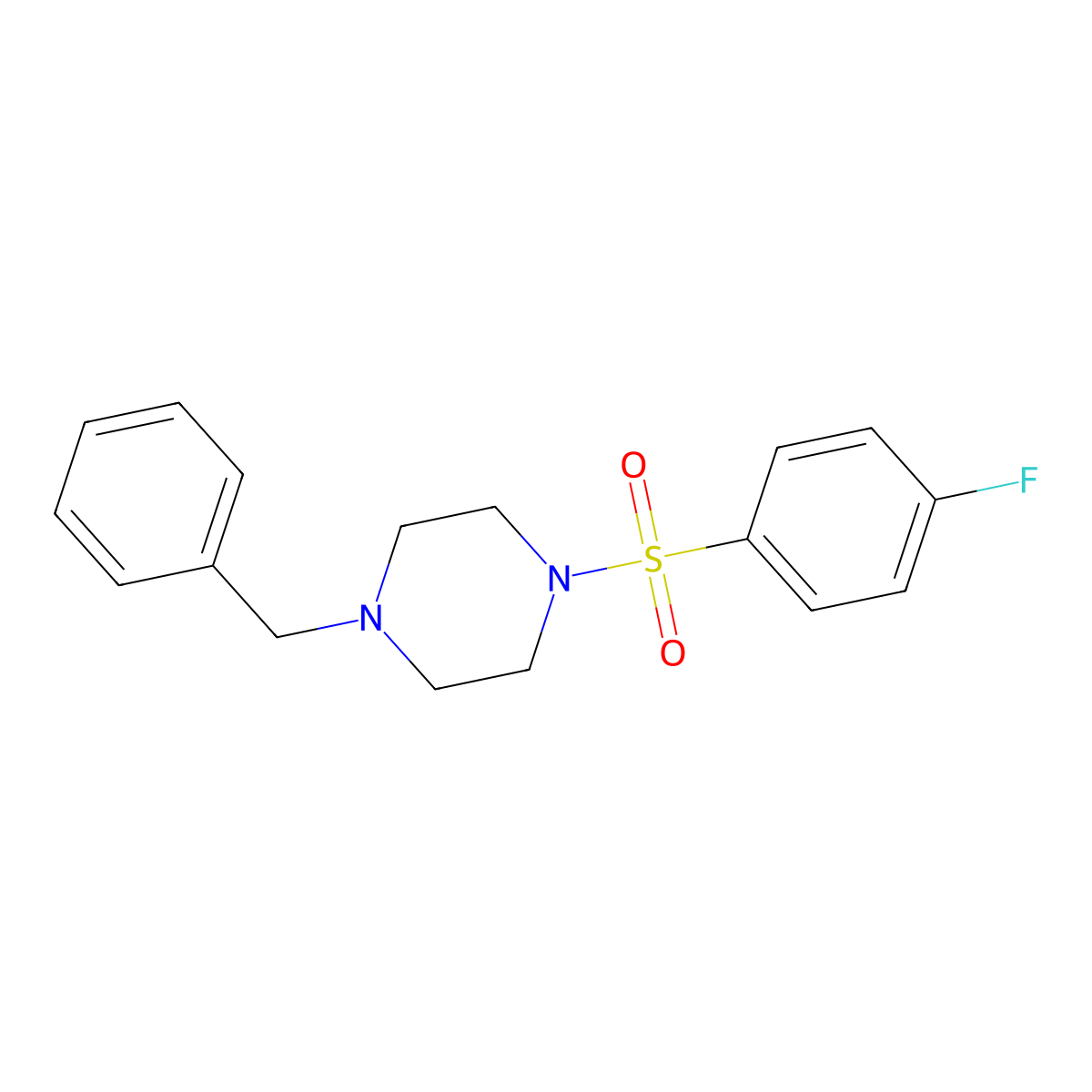 1-Benzyl-4-(4-fluorophenyl)sulfonylpiperazine molecular structure, CAS 305336-46-3