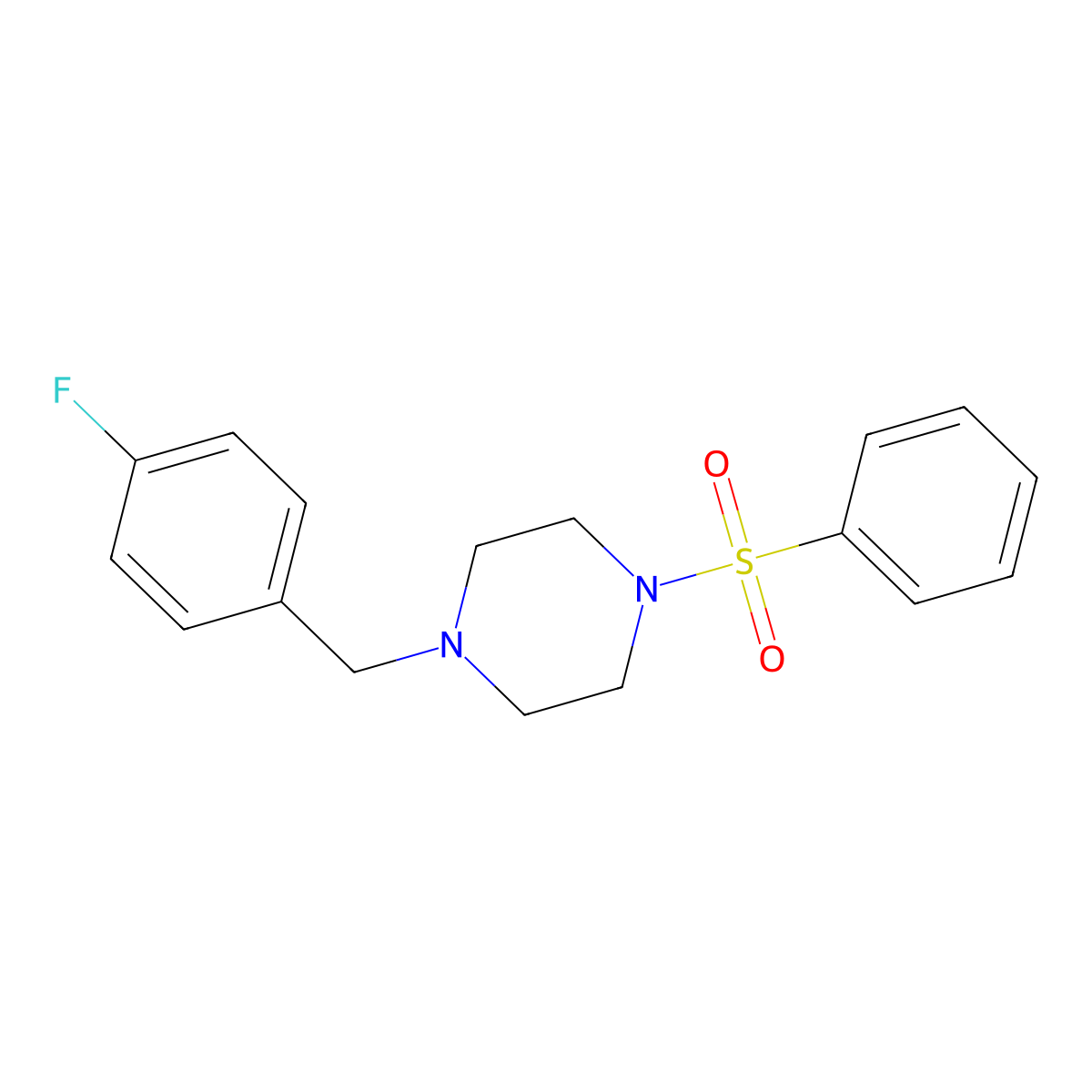 1-[(4-Fluorophenyl)methyl]-4-(phenylsulfonyl)piperazine molecular structure, CAS 305336-48-5