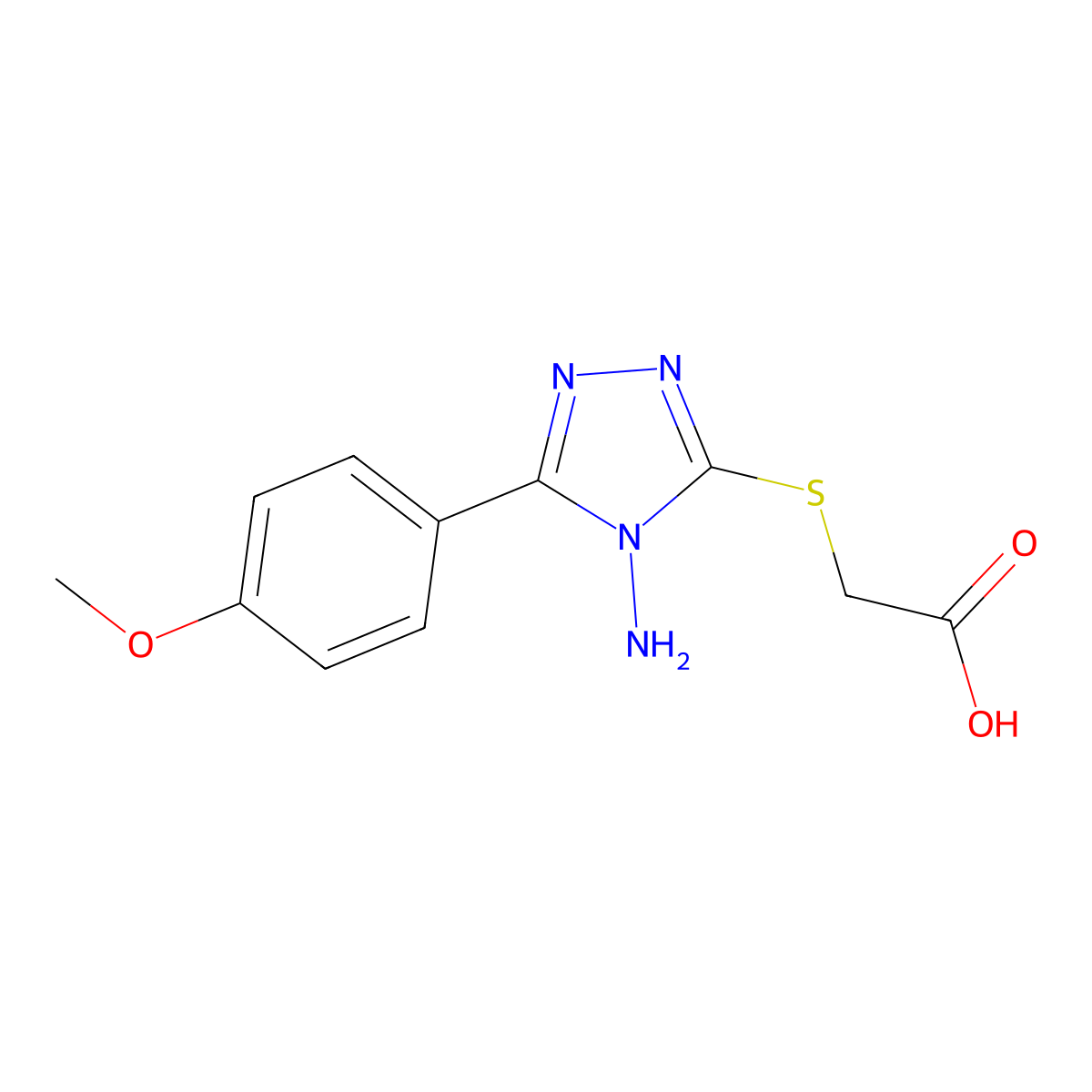 2-{[4-amino-5-(4-methoxyphenyl)-4H-1,2,4-triazol-3-yl]sulfanyl}acetic acid molecular structure, CAS 305336-66-7