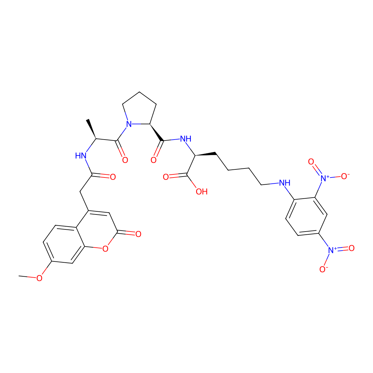 Mca-Ala-Pro-Lys(Dnp)-OH molecular structure, CAS 305336-82-7
